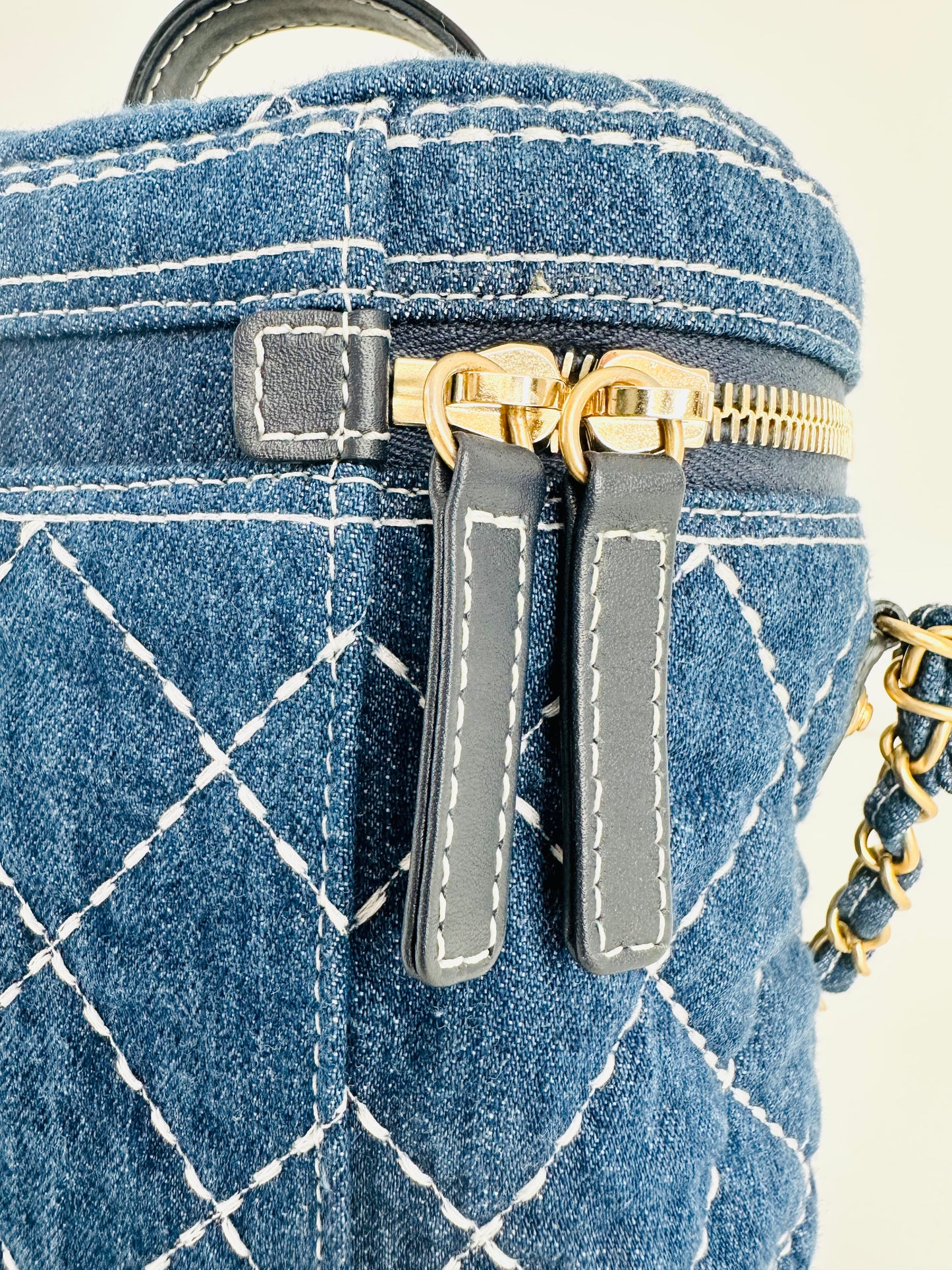 Quilted Denim Trip Vanity Case