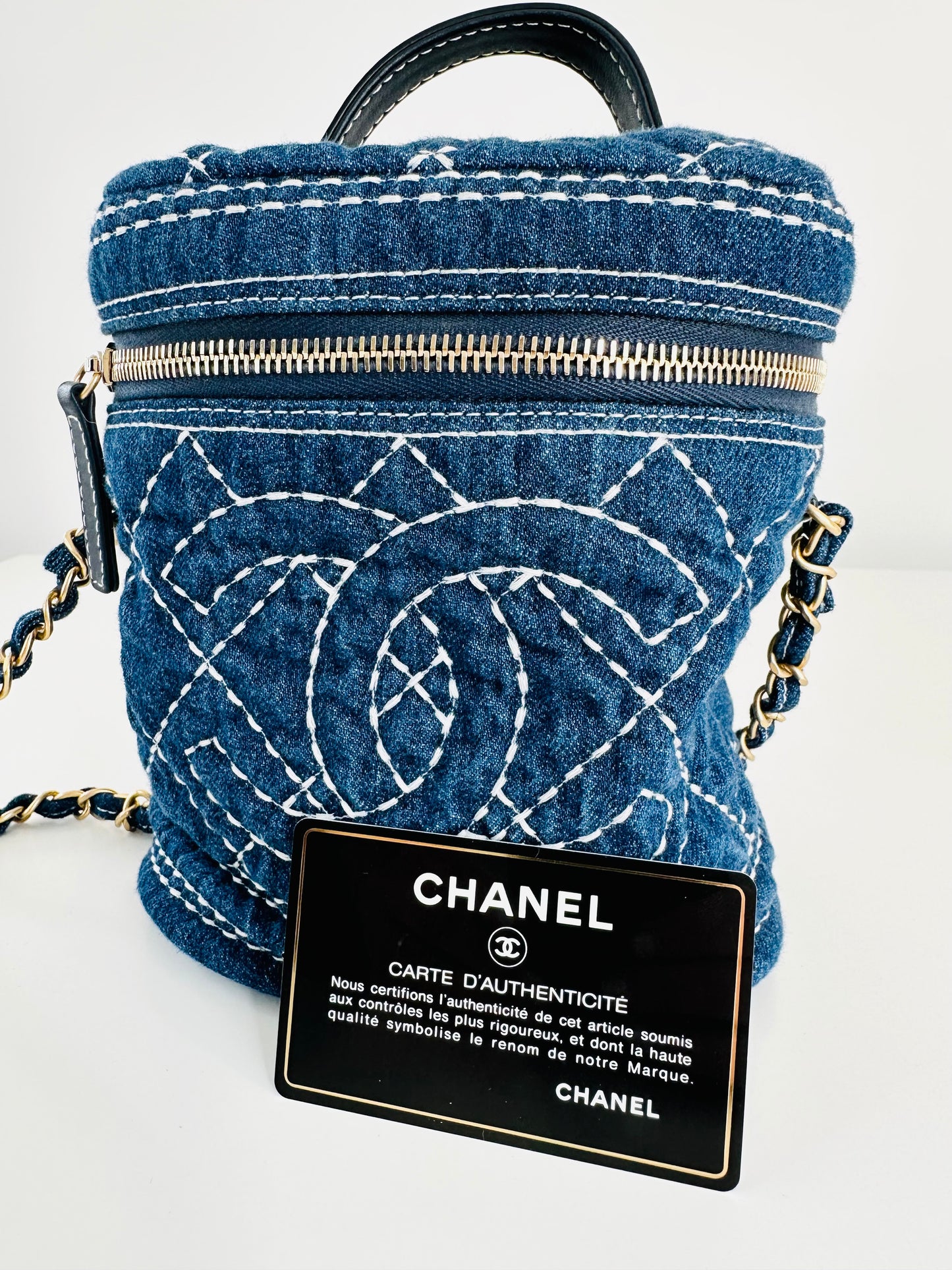 Quilted Denim Trip Vanity Case