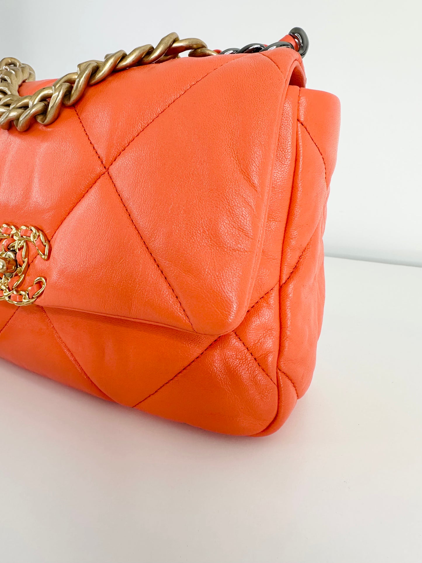 Quilted Lambskin Leather Small 19 Flap Bag