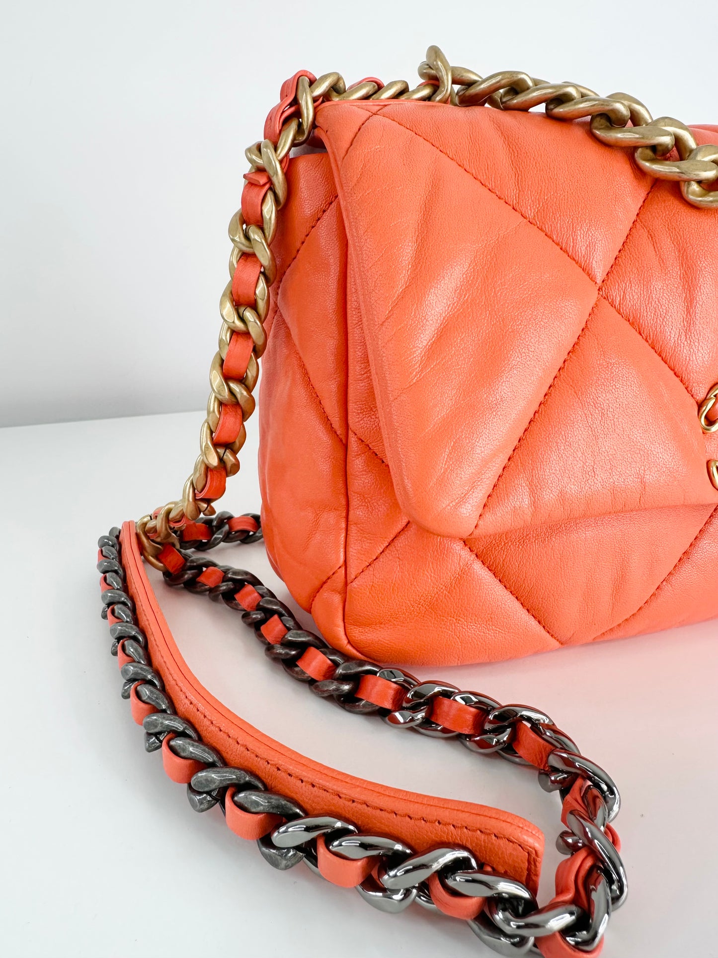 Quilted Lambskin Leather Small 19 Flap Bag