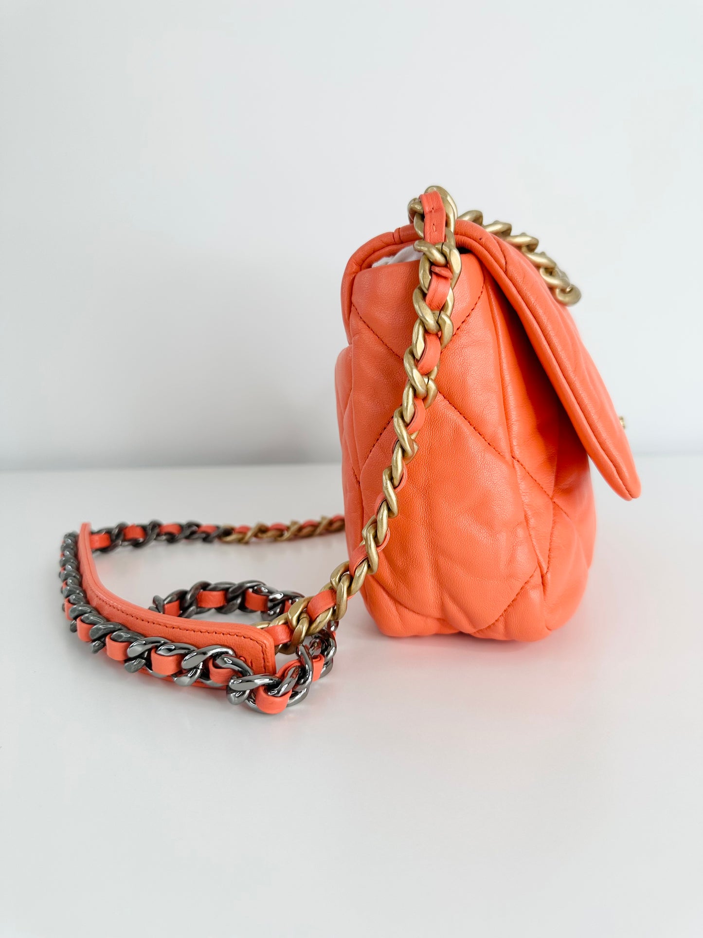 Quilted Lambskin Leather Small 19 Flap Bag