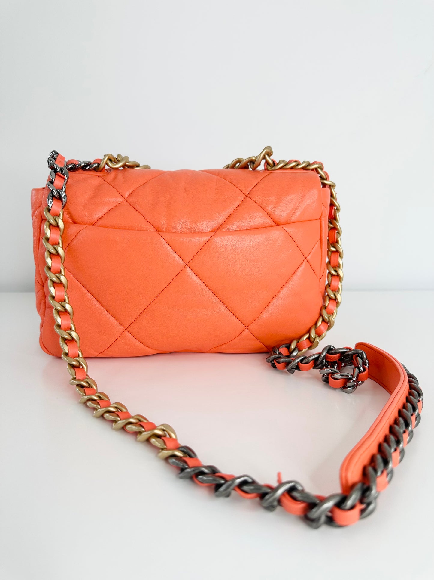 Quilted Lambskin Leather Small 19 Flap Bag