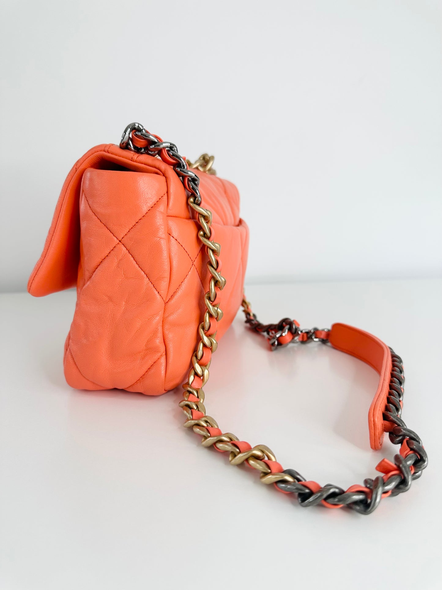 Quilted Lambskin Leather Small 19 Flap Bag