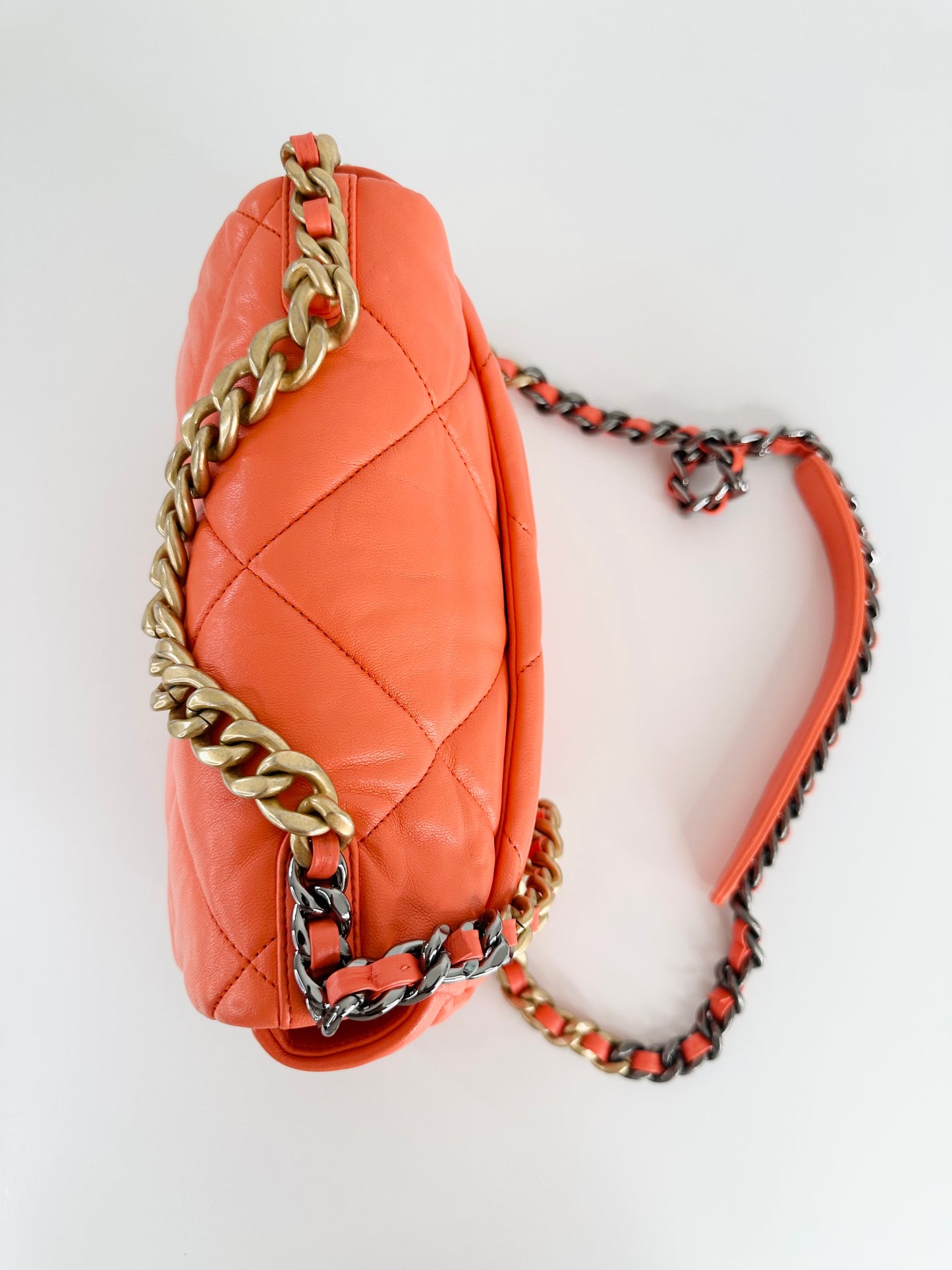 Quilted Lambskin Leather Small 19 Flap Bag