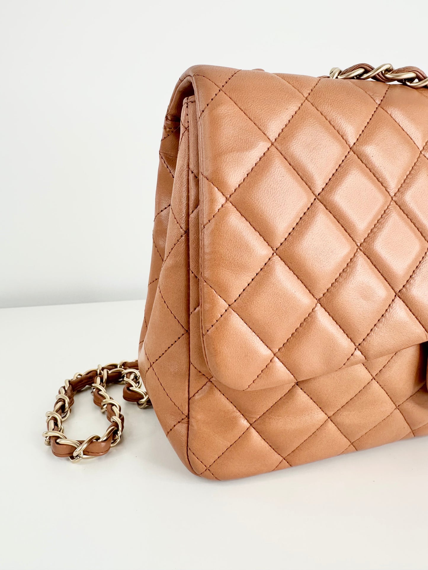 Quilted Lambskin Leather Jumbo Single Flap Bag