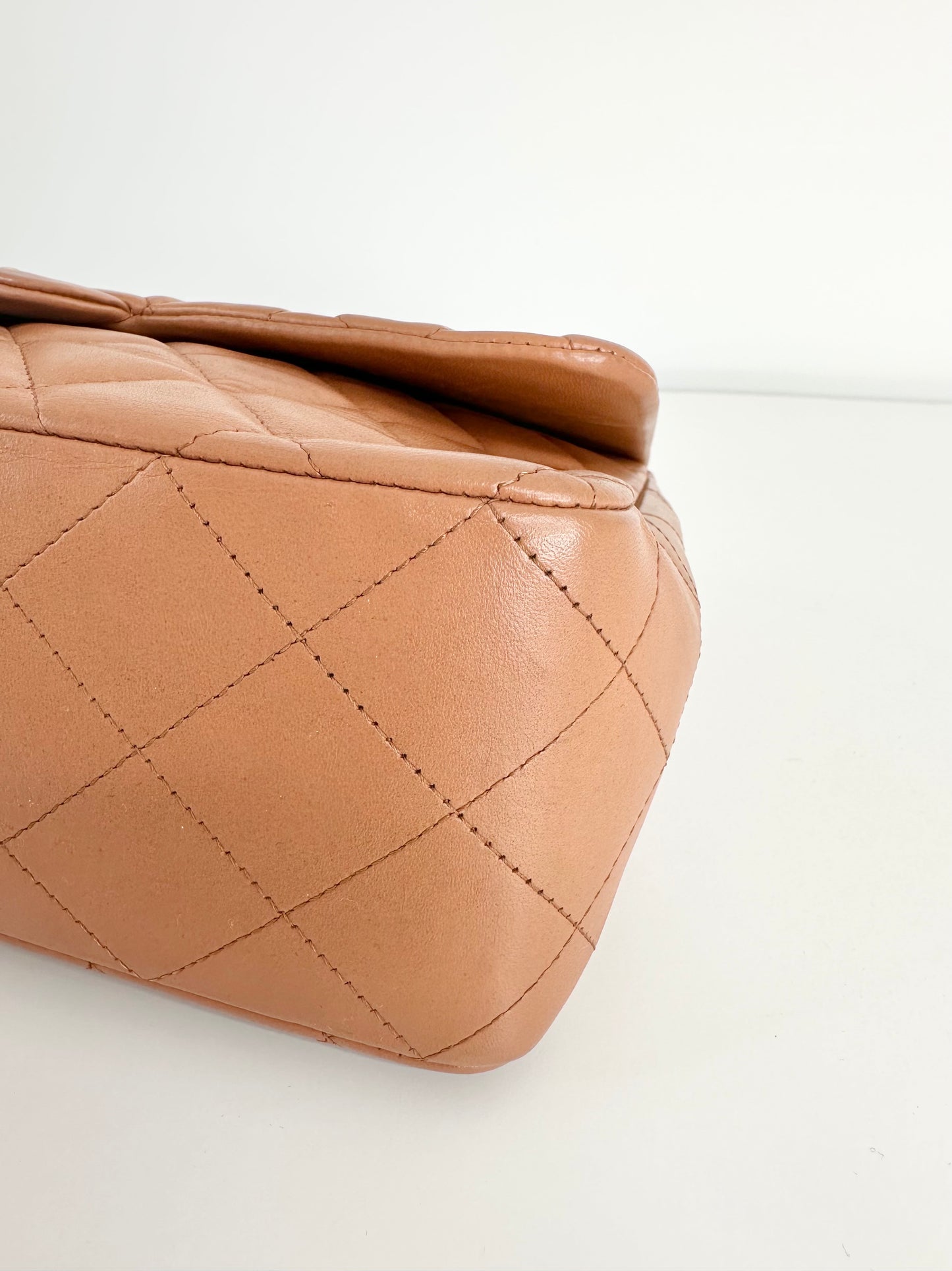 Quilted Lambskin Leather Jumbo Single Flap Bag