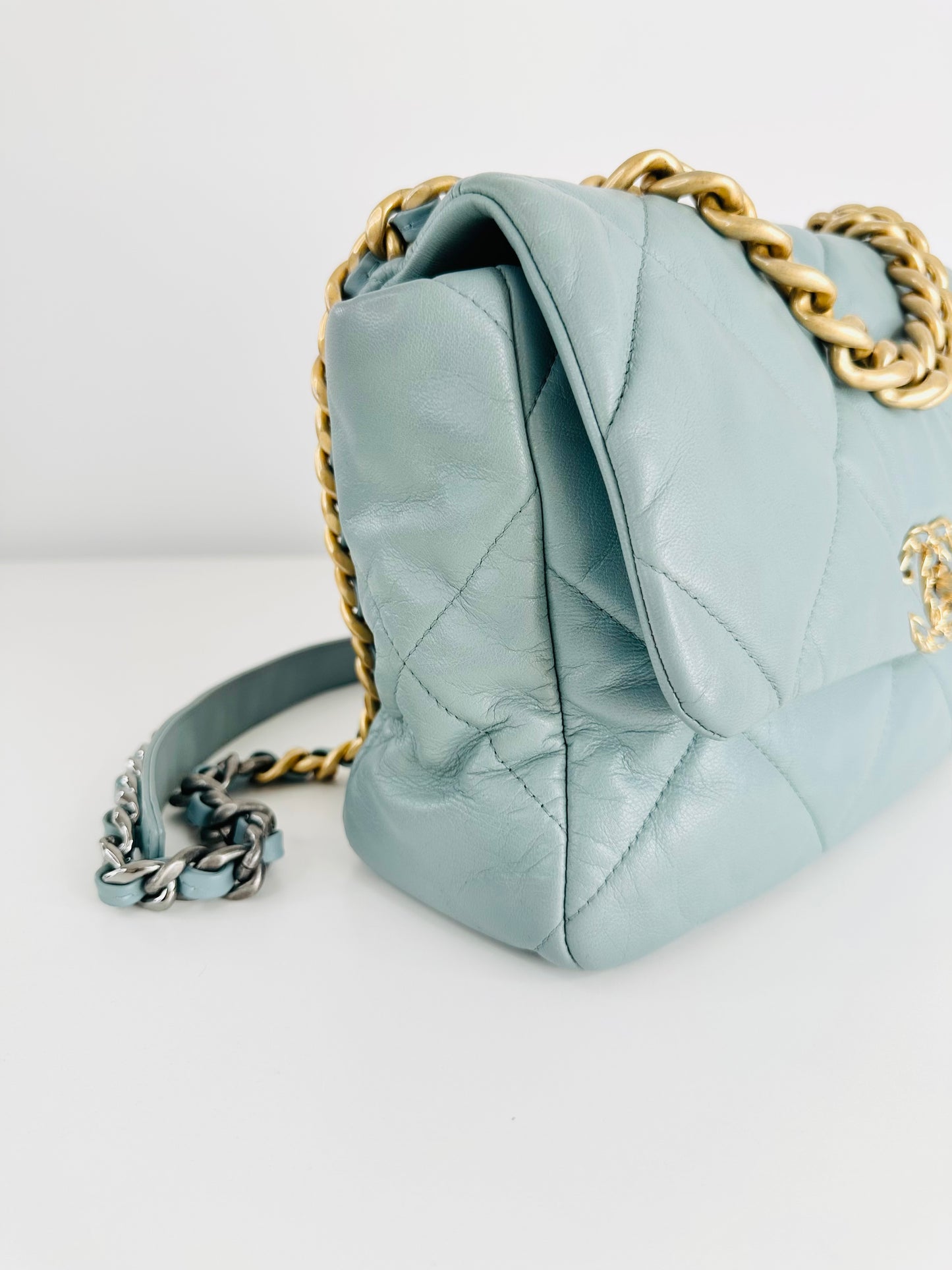 Quilted Lambskin Leather Medium 19 Flap Bag