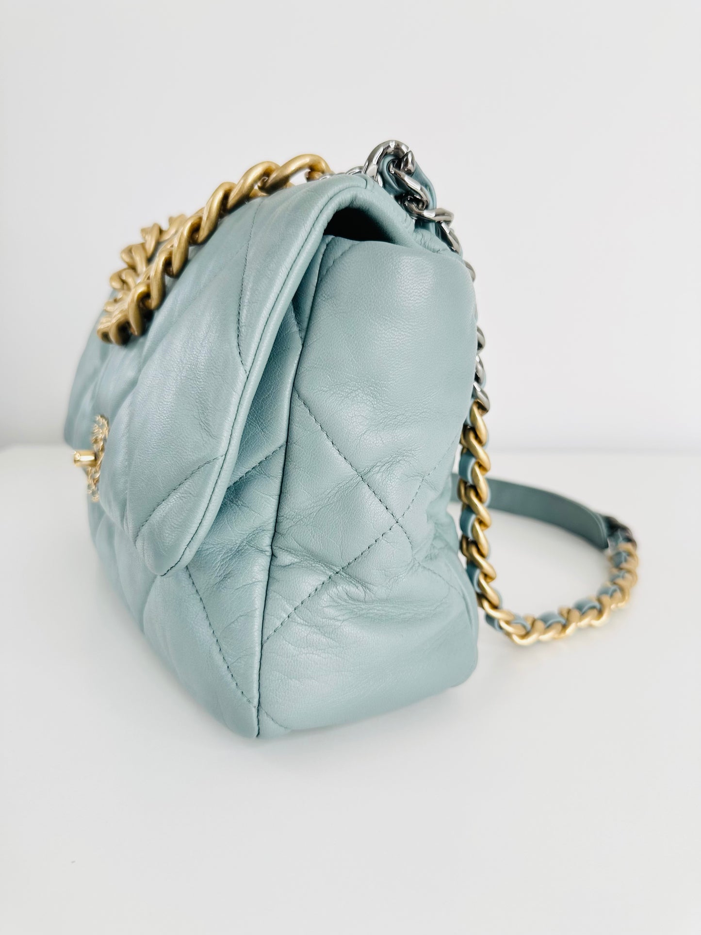 Quilted Lambskin Leather Medium 19 Flap Bag