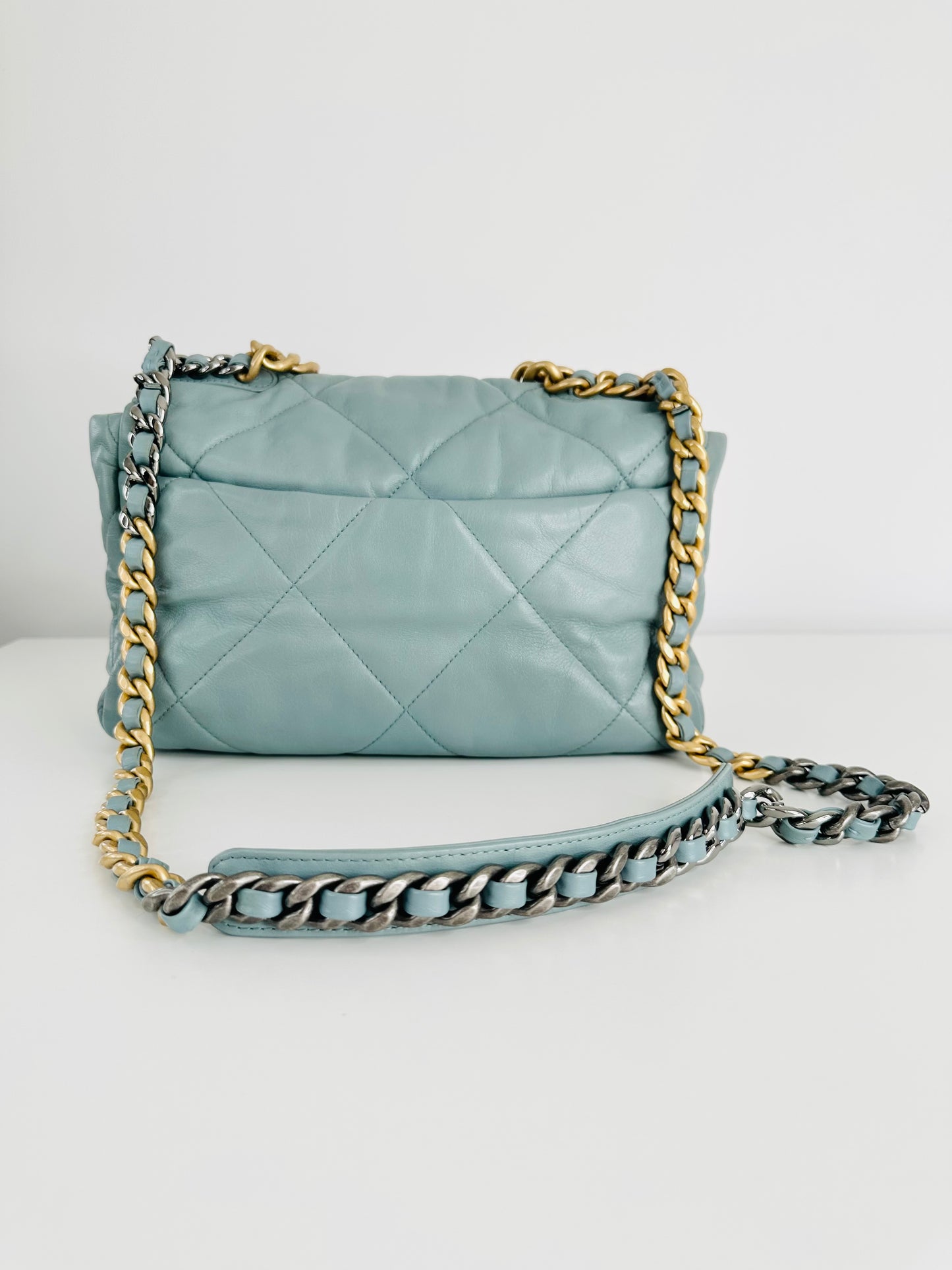 Quilted Lambskin Leather Medium 19 Flap Bag