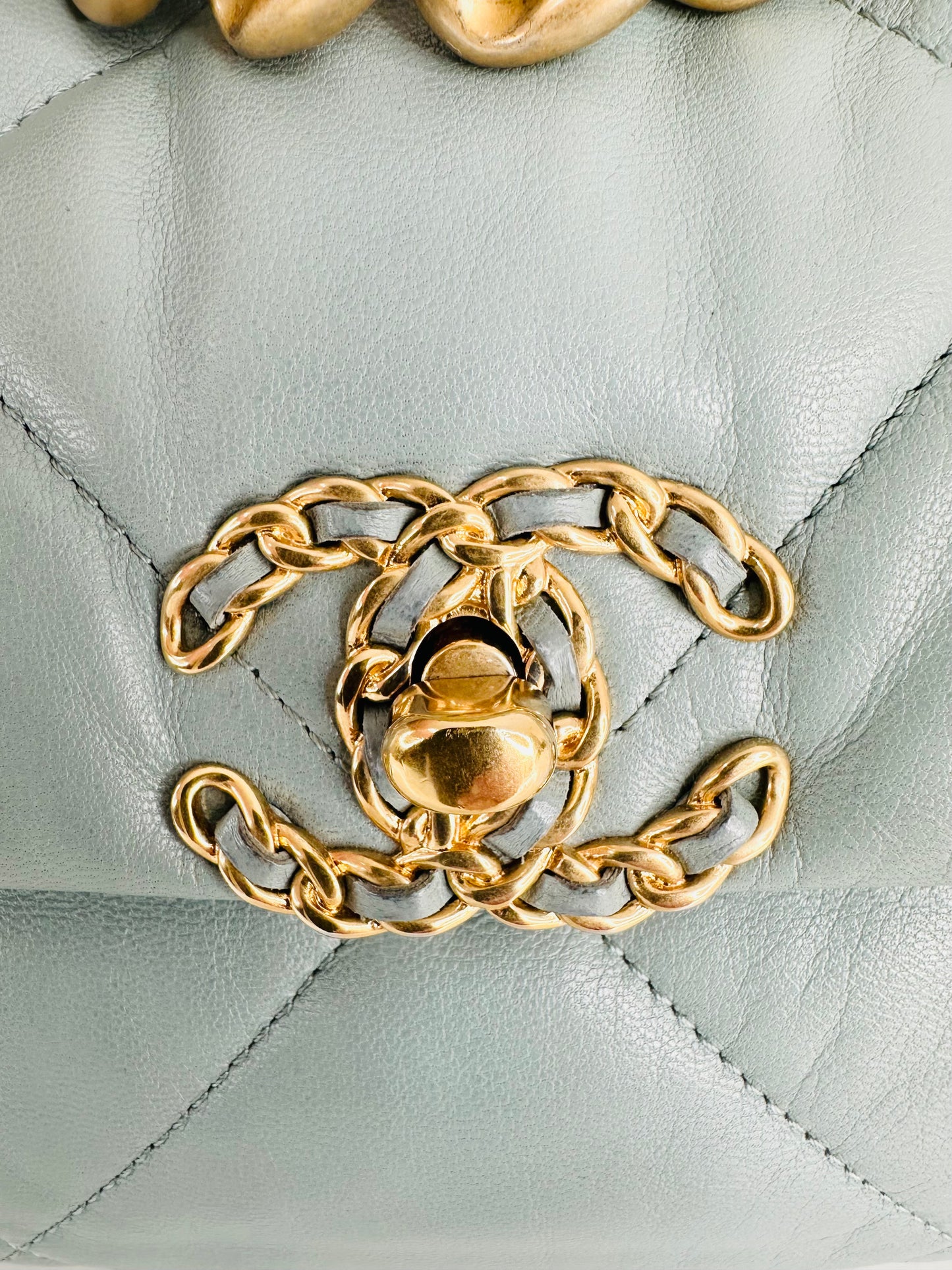Quilted Lambskin Leather Medium 19 Flap Bag