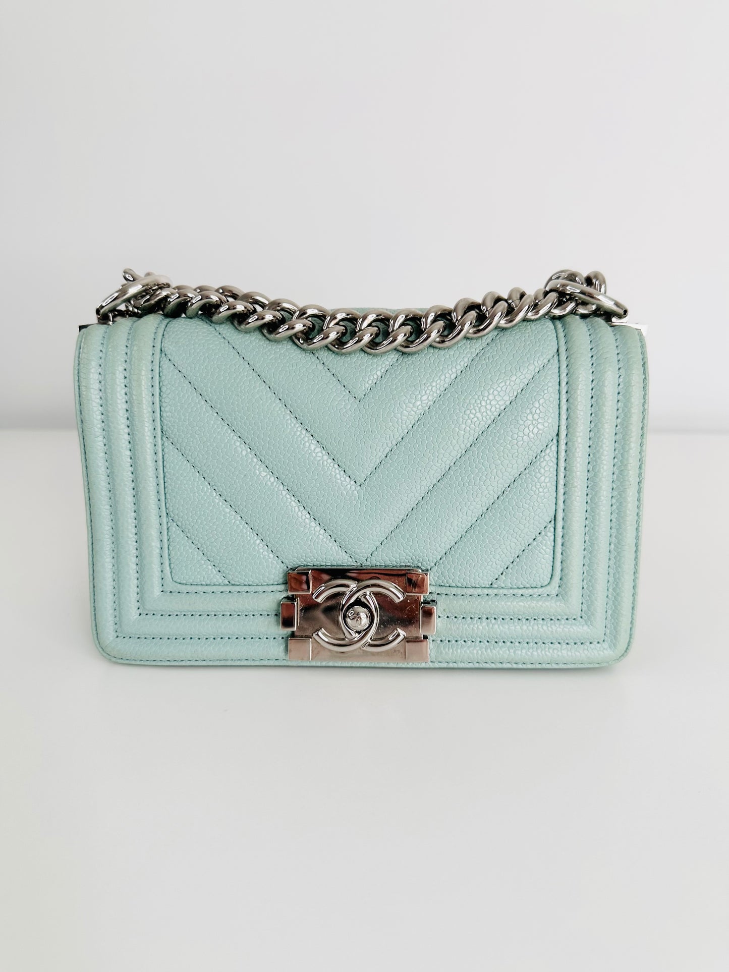 Caviar Leather Small Boy Bag