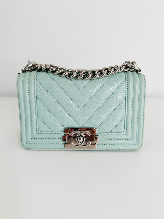 Caviar Leather Small Boy Bag