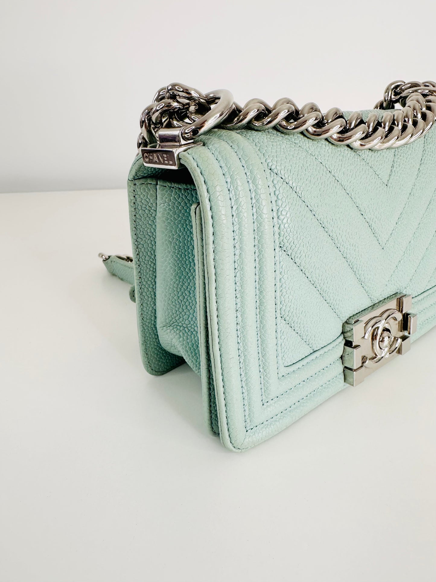 Caviar Leather Small Boy Bag