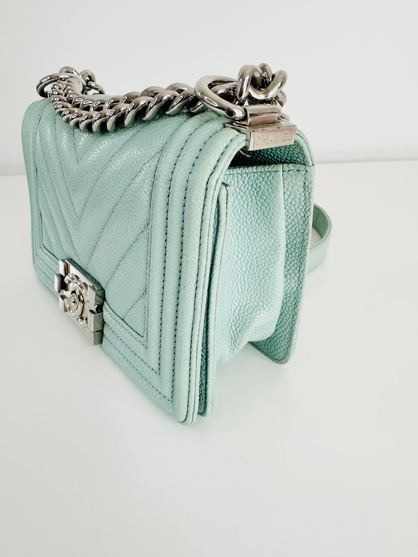 Caviar Leather Small Boy Bag
