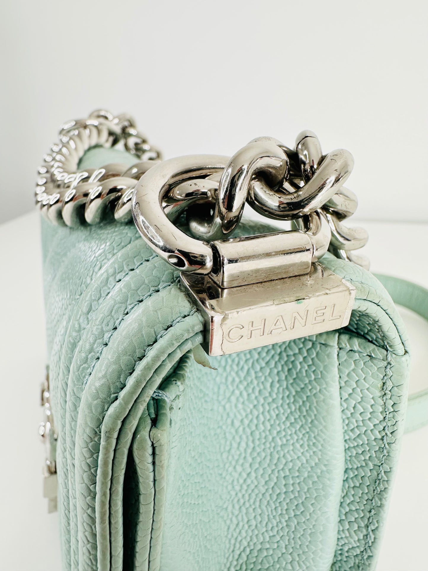 Caviar Leather Small Boy Bag