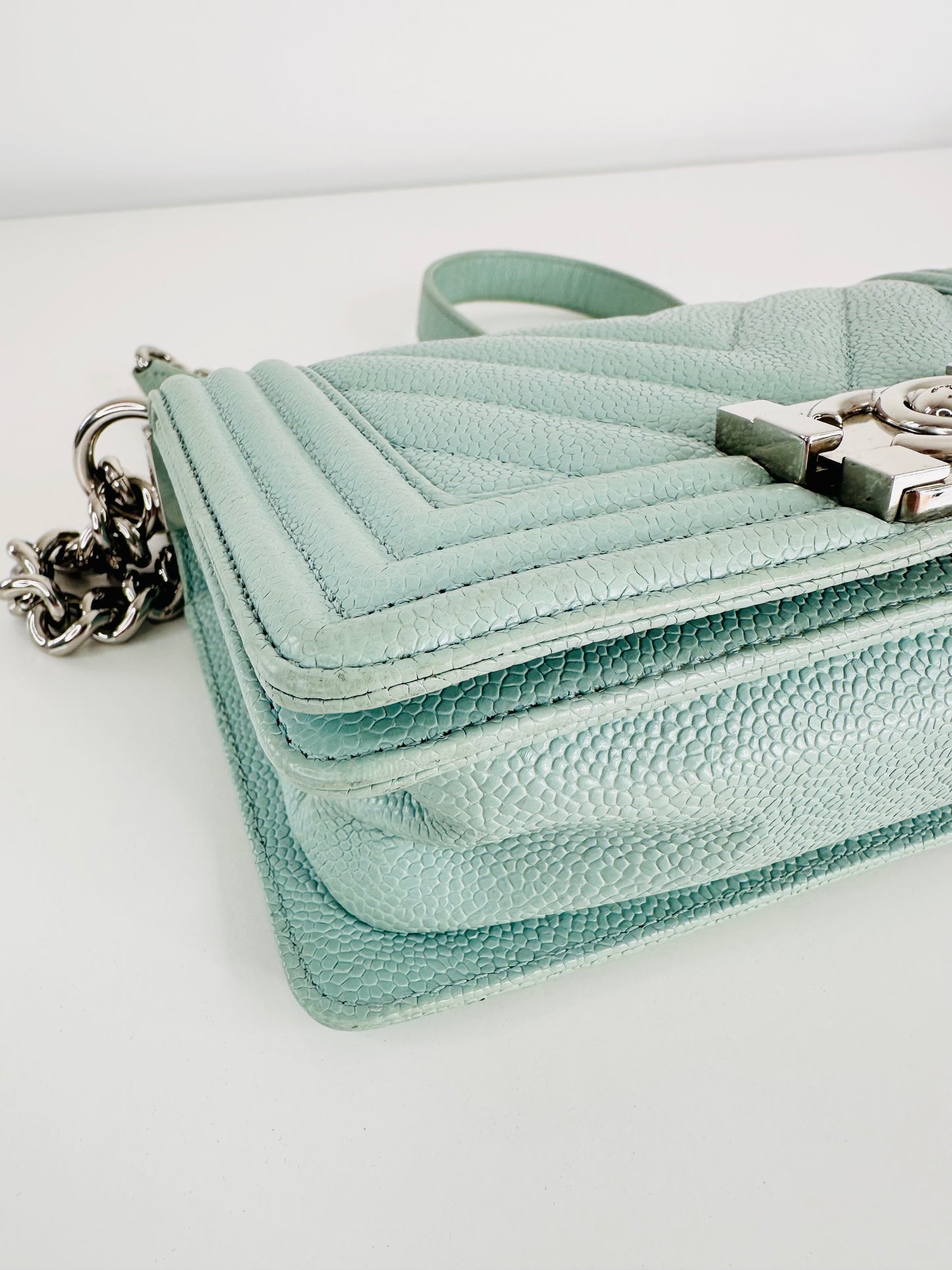 Caviar Leather Small Boy Bag