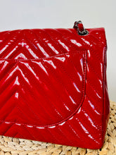 Load image into Gallery viewer, Chevron Patent Leather Maxi Single Flap Bag
