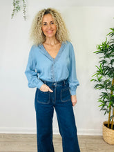 Load image into Gallery viewer, Chambray Denim Blouse - Size 40
