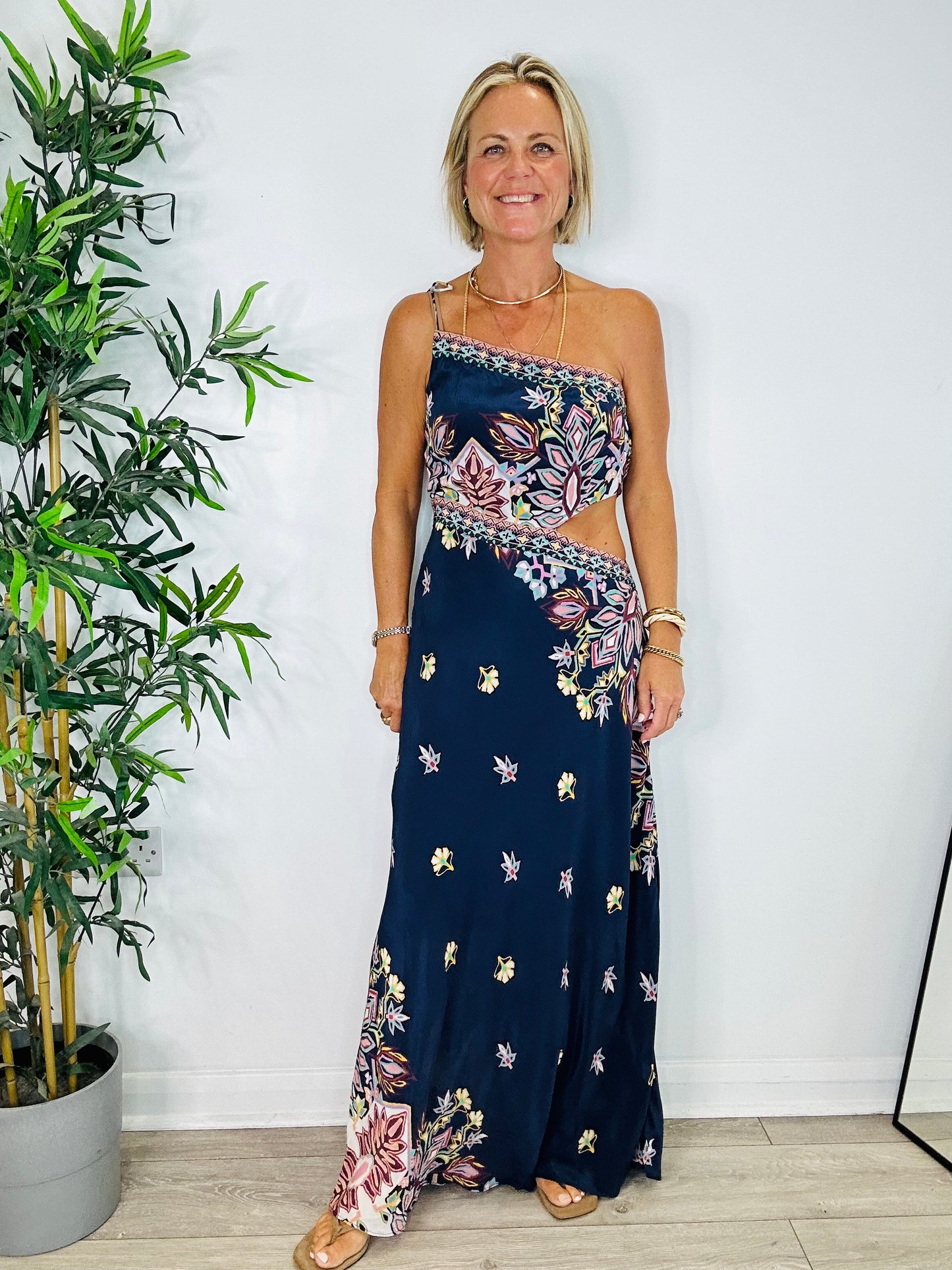 One Shoulder Maxi Dress - Size 3