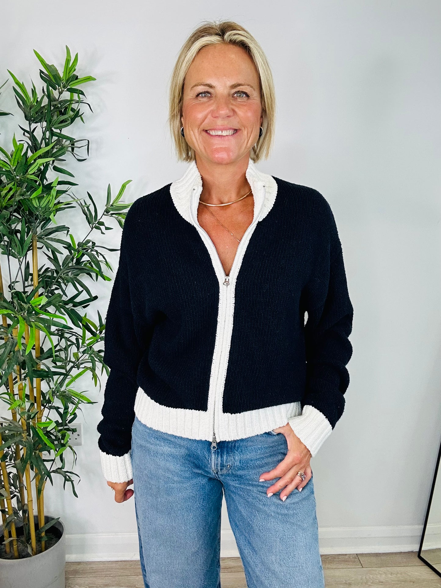 Cotton Knit Cardigan - Size L