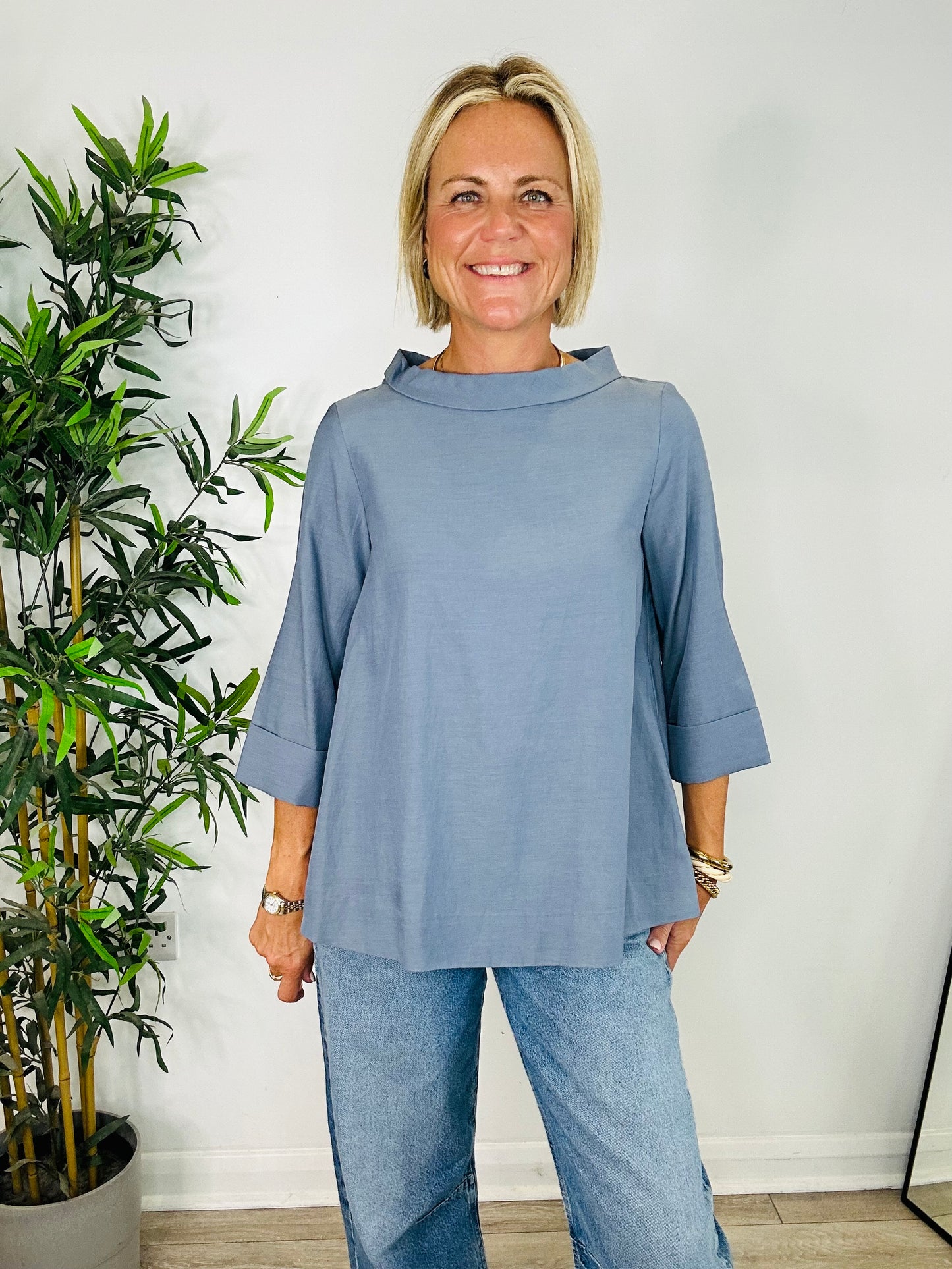 Folded Collar Top - Size 10