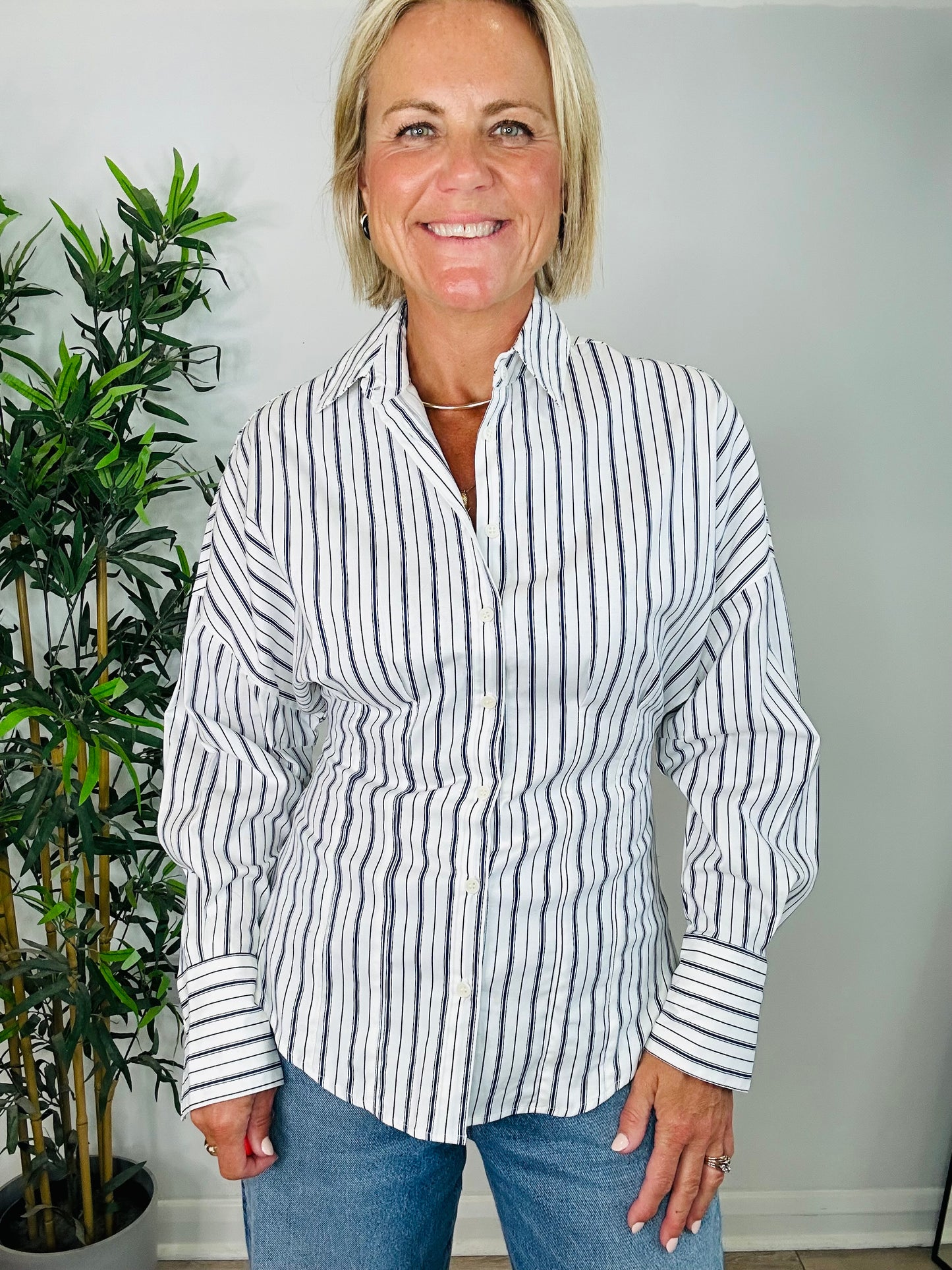 Striped Cotton Shirt - Size 6