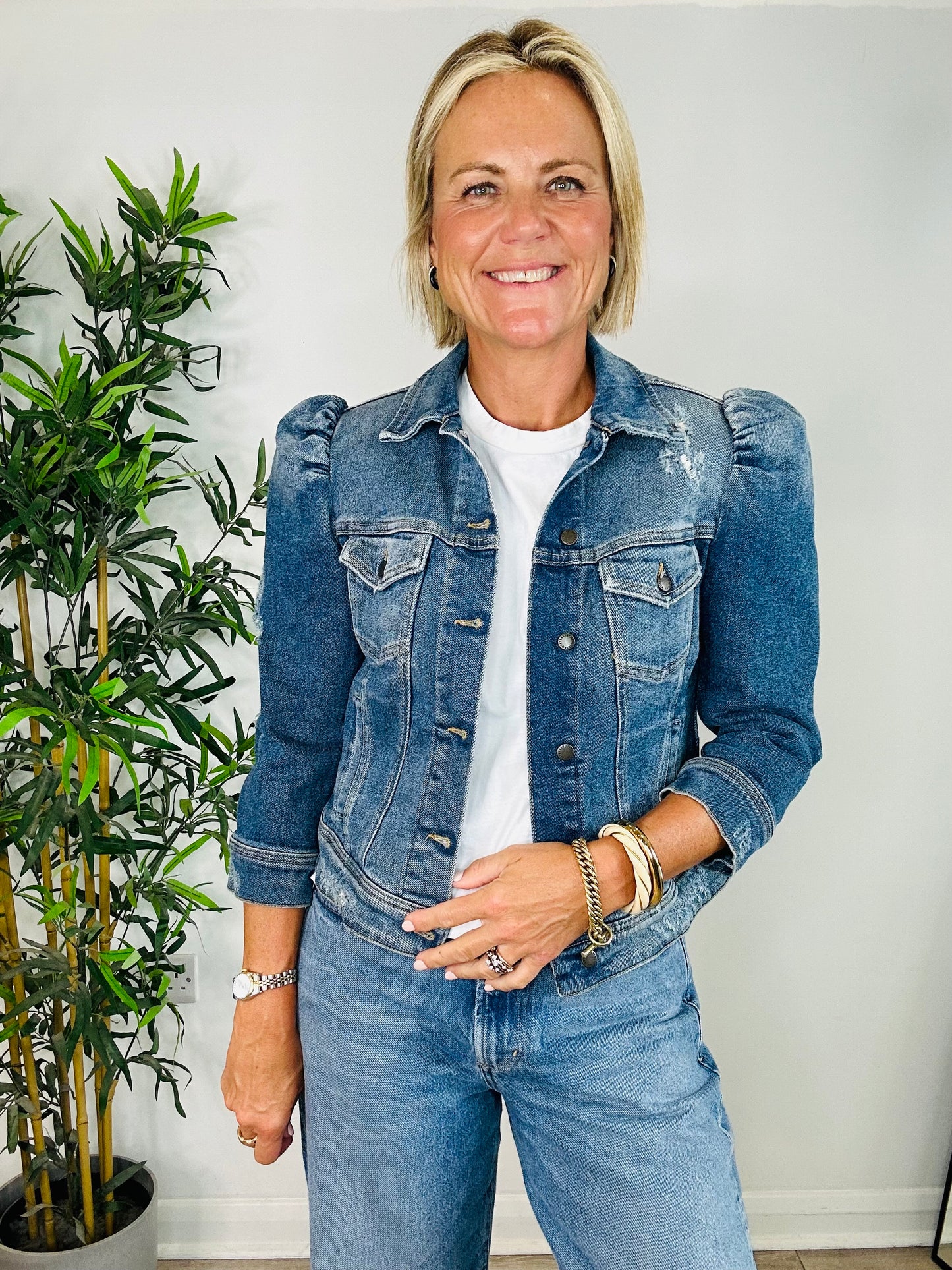 Cropped Denim Jacket - Size S