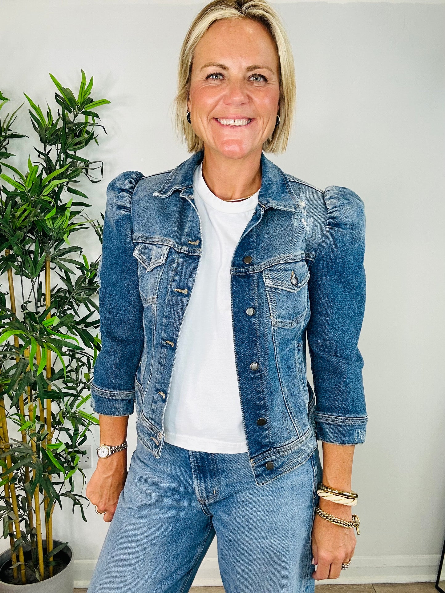 Cropped Denim Jacket - Size S