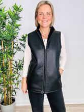 Load image into Gallery viewer, Leather Shearling Gilet - Size 14
