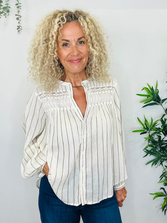 Striped Cotton Shirt - Size 38