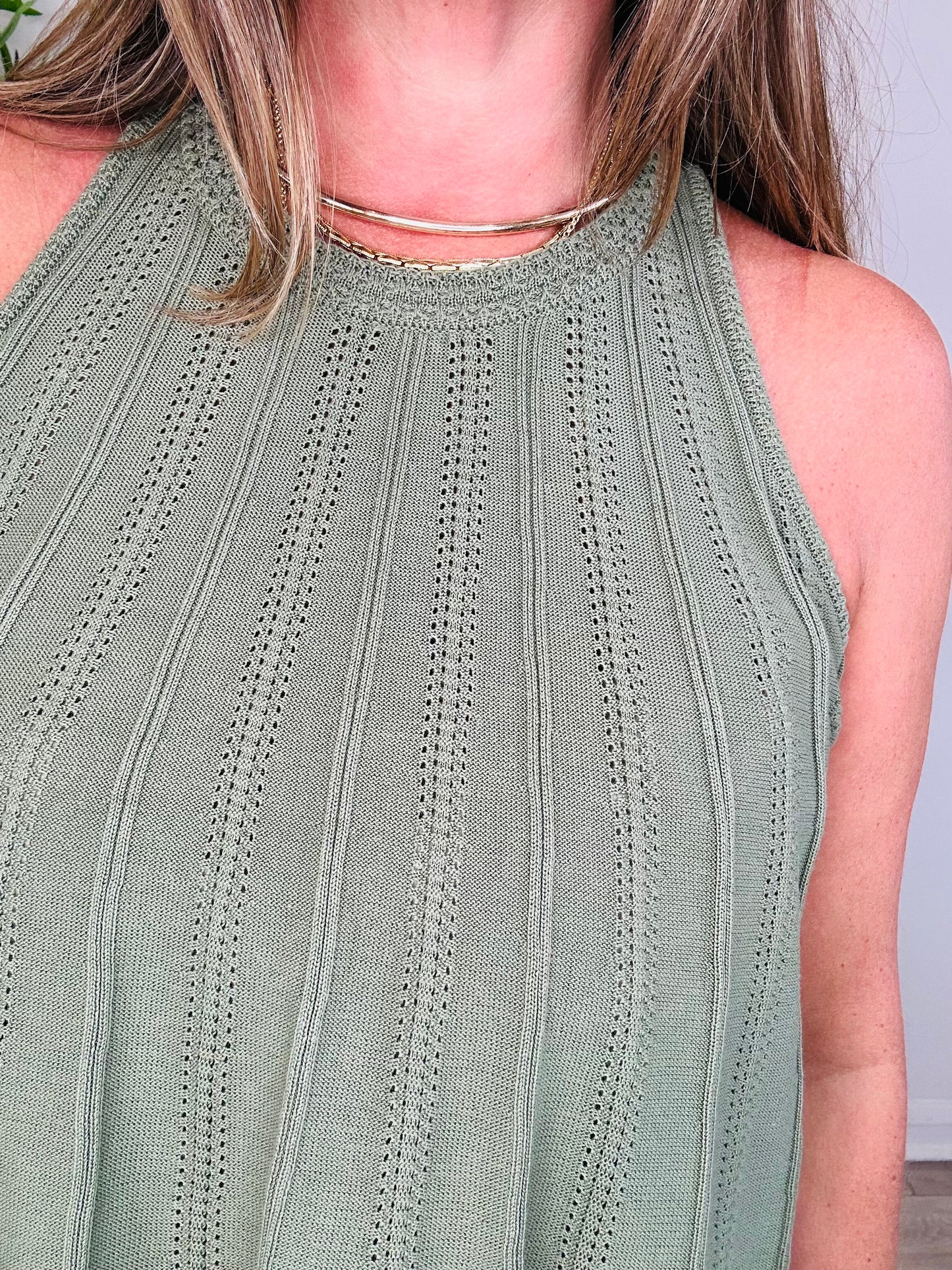 Pointelle Knit Tank Top - Size 1