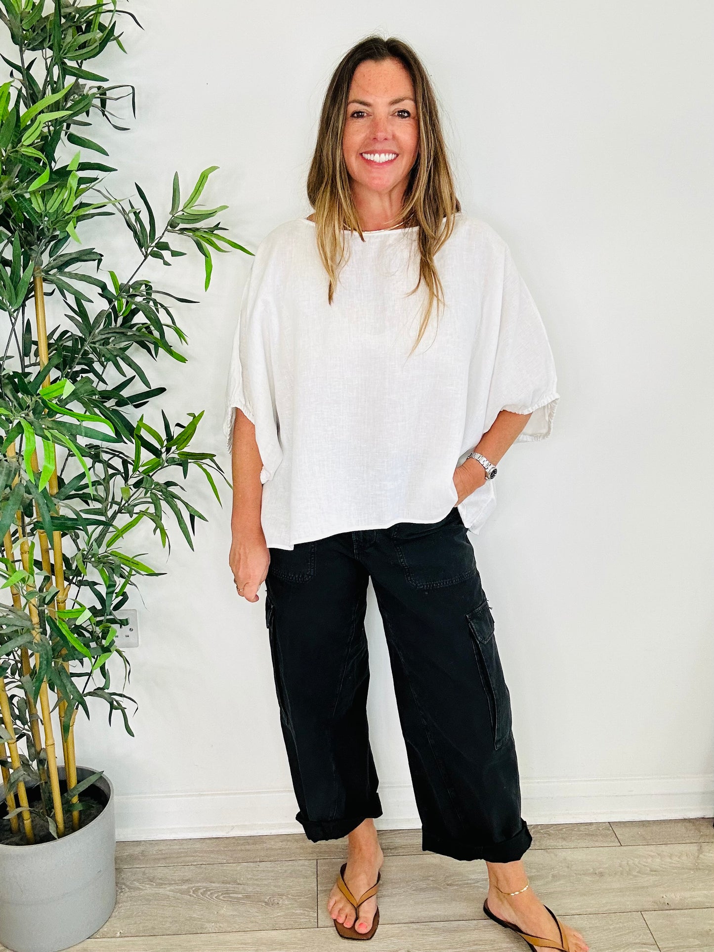 Oversized Linen Top - Size L