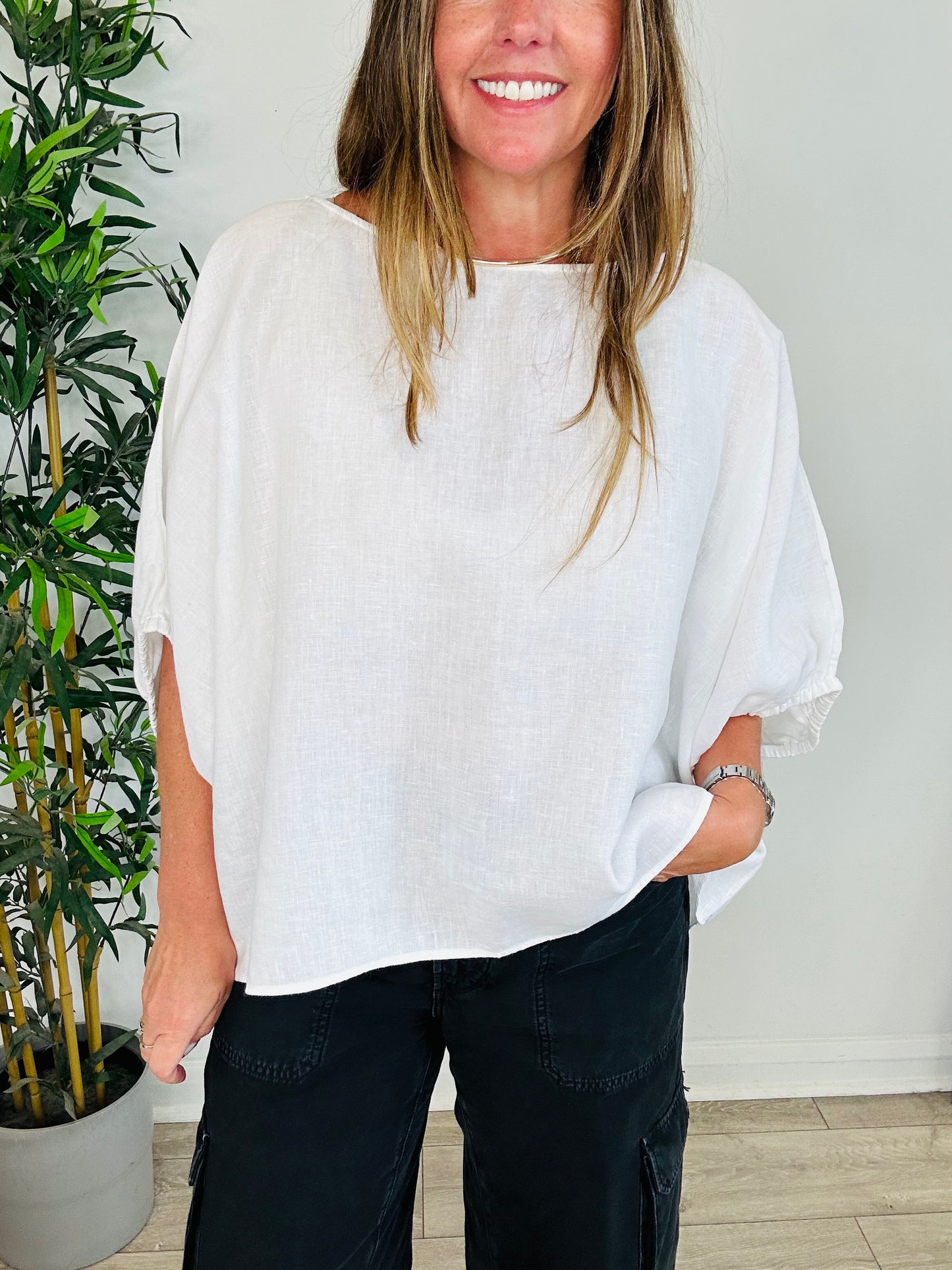 Oversized Linen Top - Size L