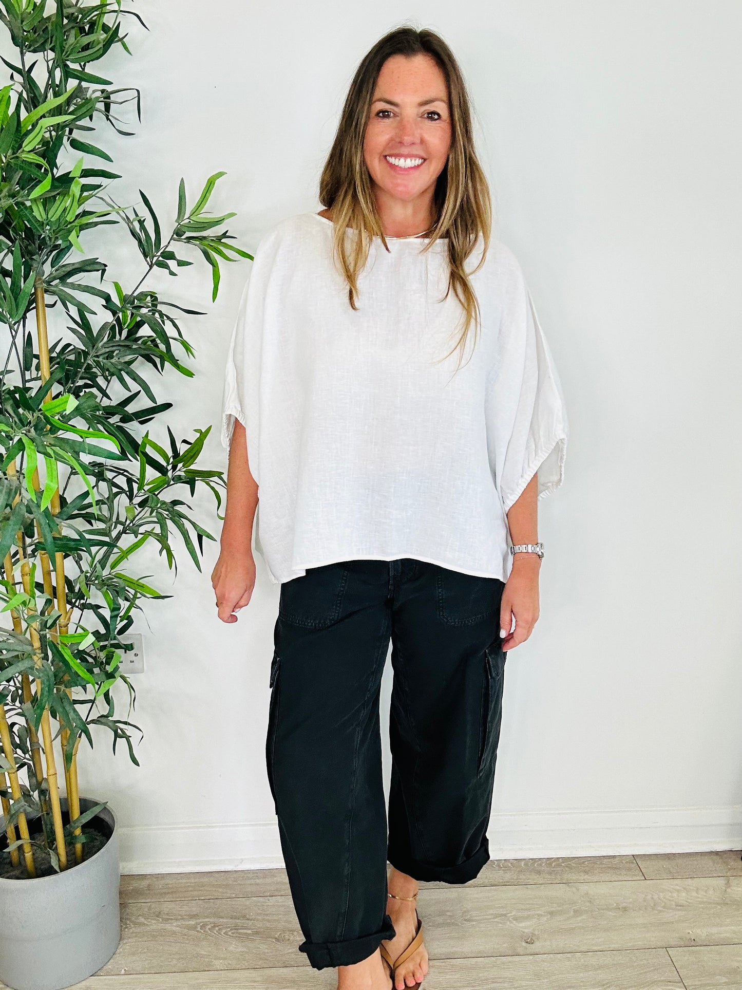 Oversized Linen Top - Size L