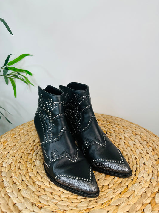 Studded Leather Boots - Size 38