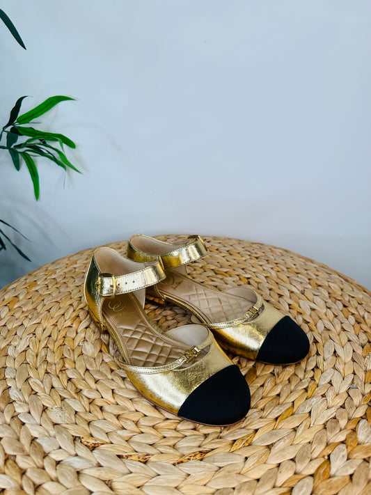 Metallic Leather Flats - Size 37