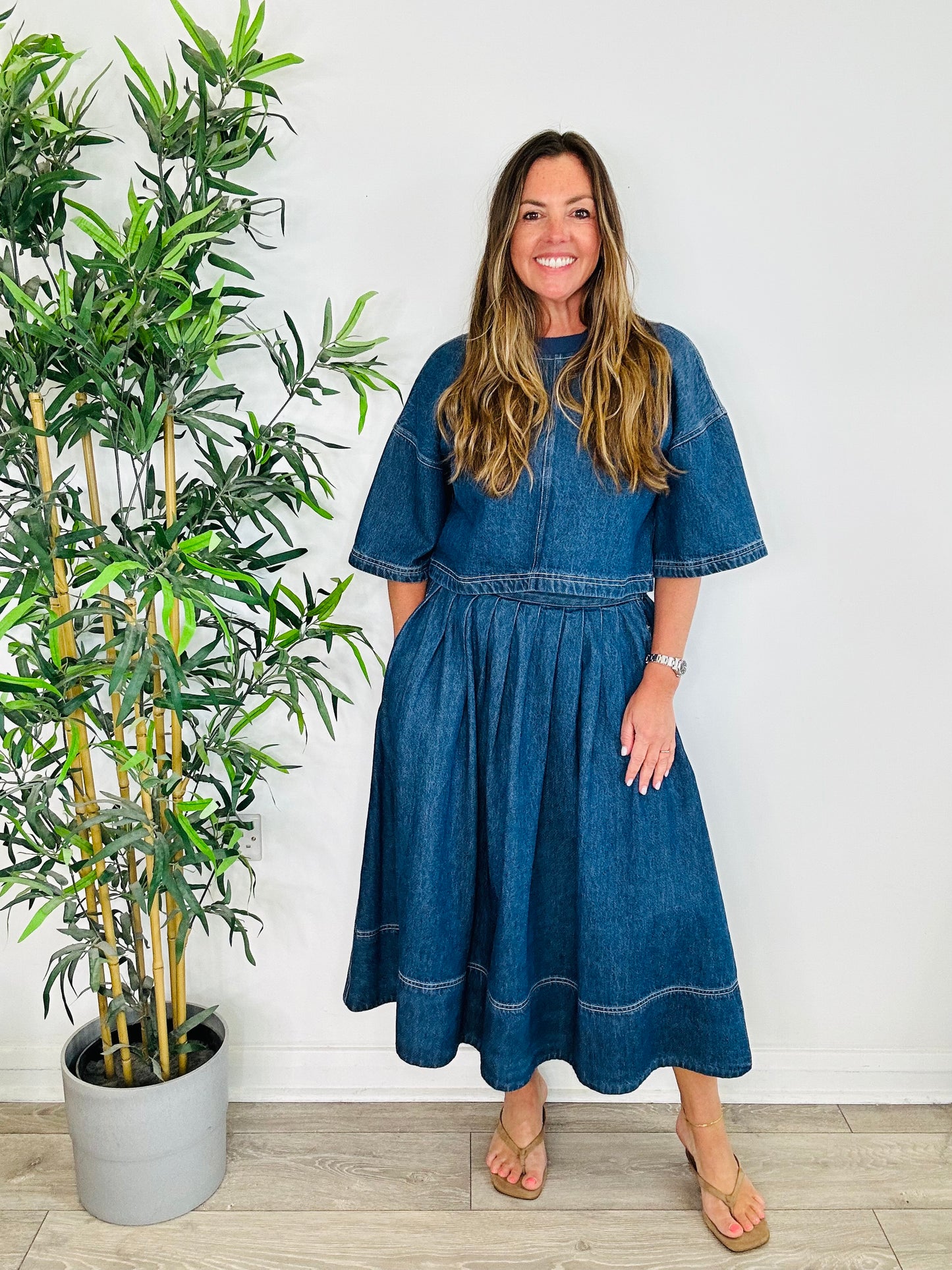 Westley Denim Skirt & Top Set - Size XS