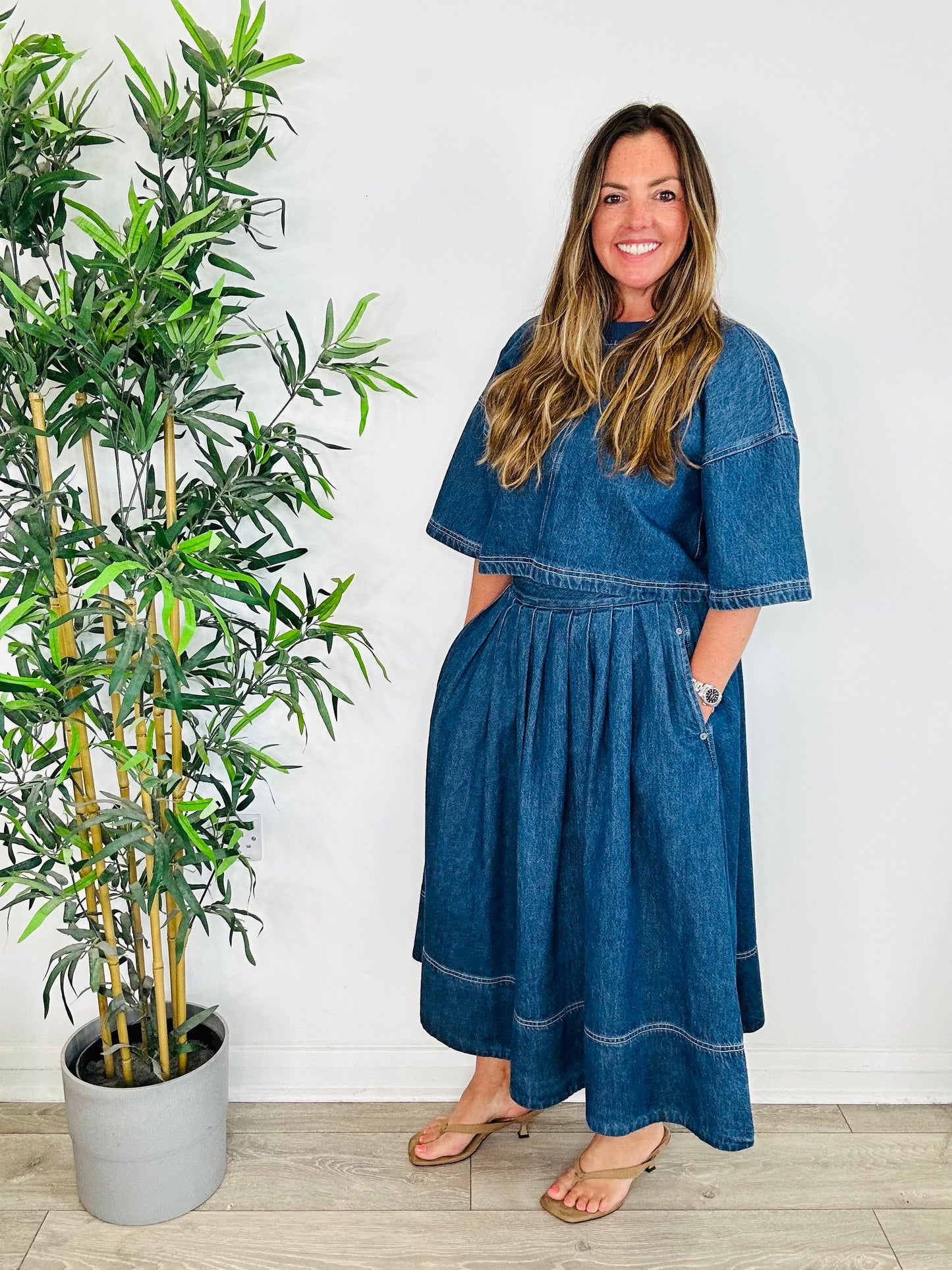 Westley Denim Skirt & Top Set - Size XS