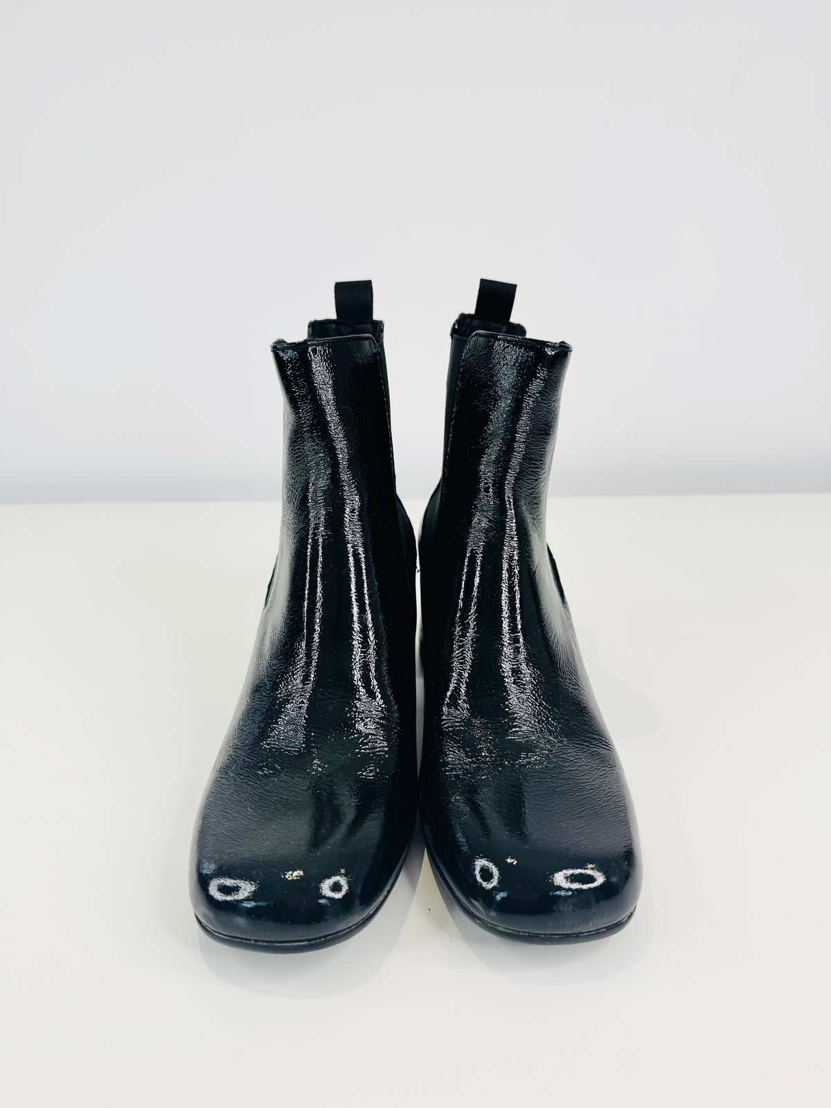 Patent Leather Ankle Boots - Size 40.5