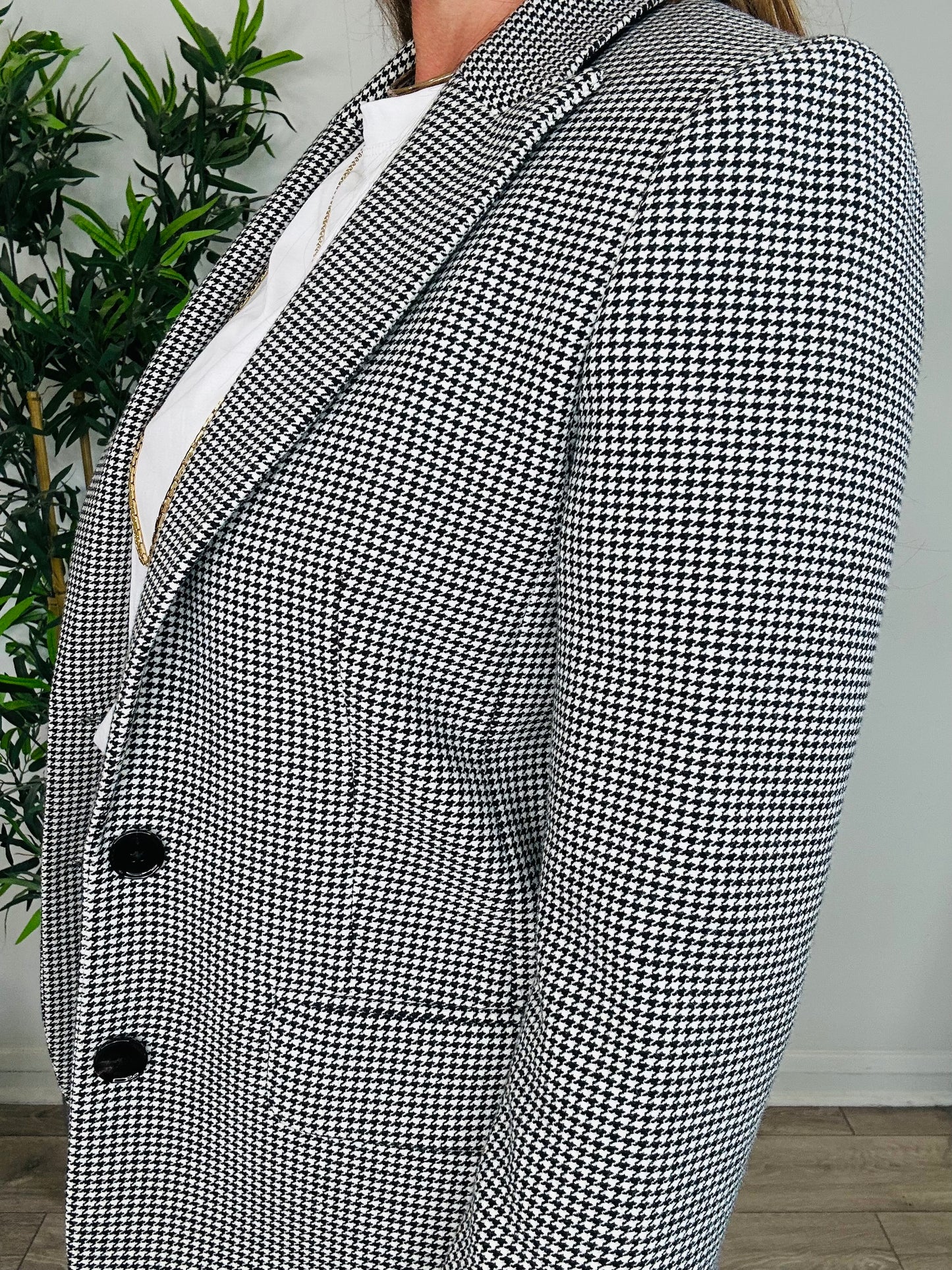 Houndstooth Check Trousers Suit - Size 8