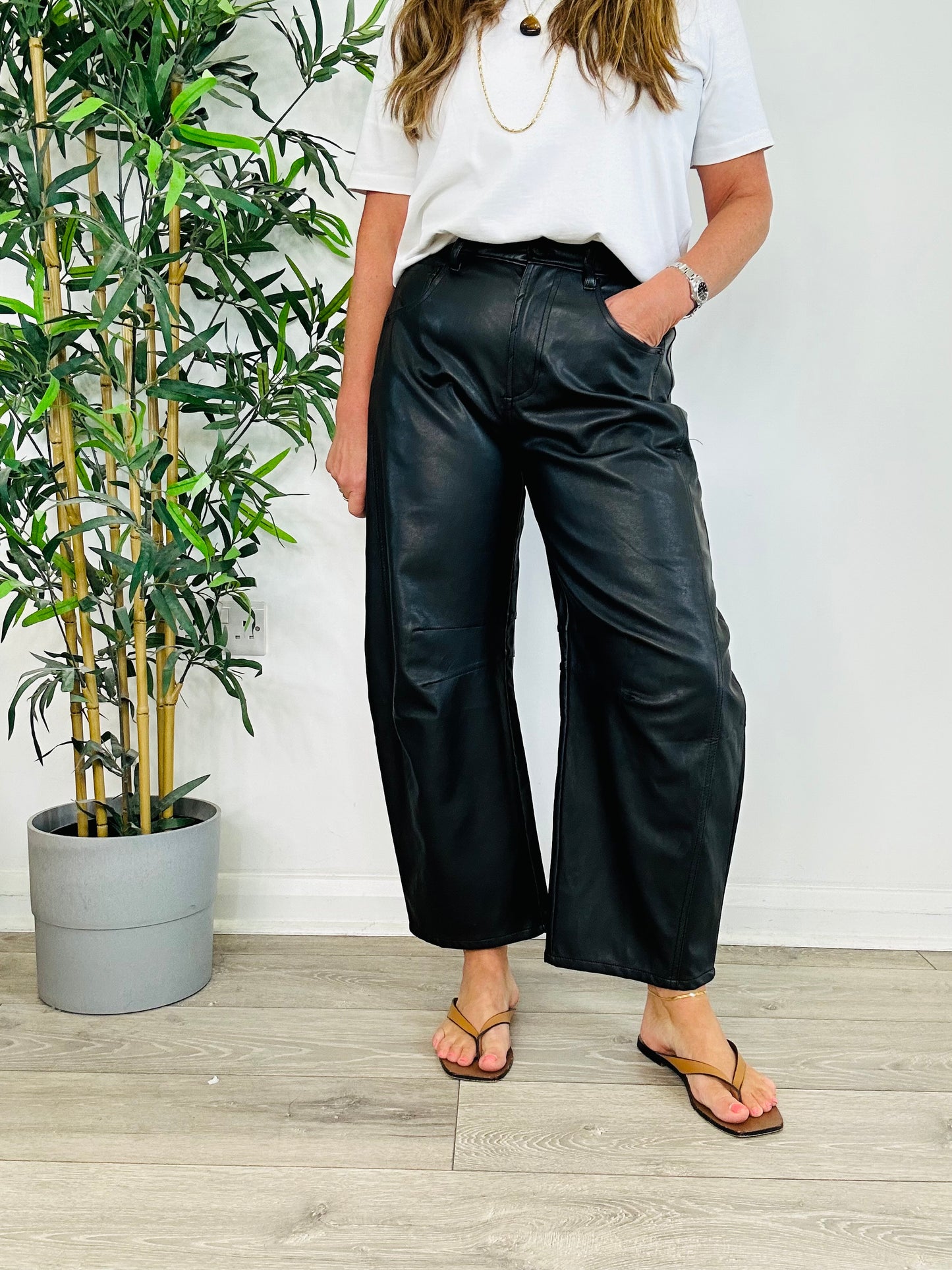 Good Luck Vegan Leather Trousers - Size 26