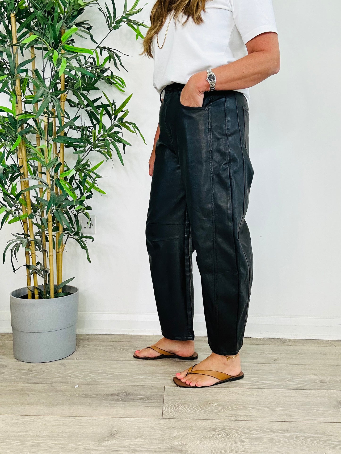 Good Luck Vegan Leather Trousers - Size 26