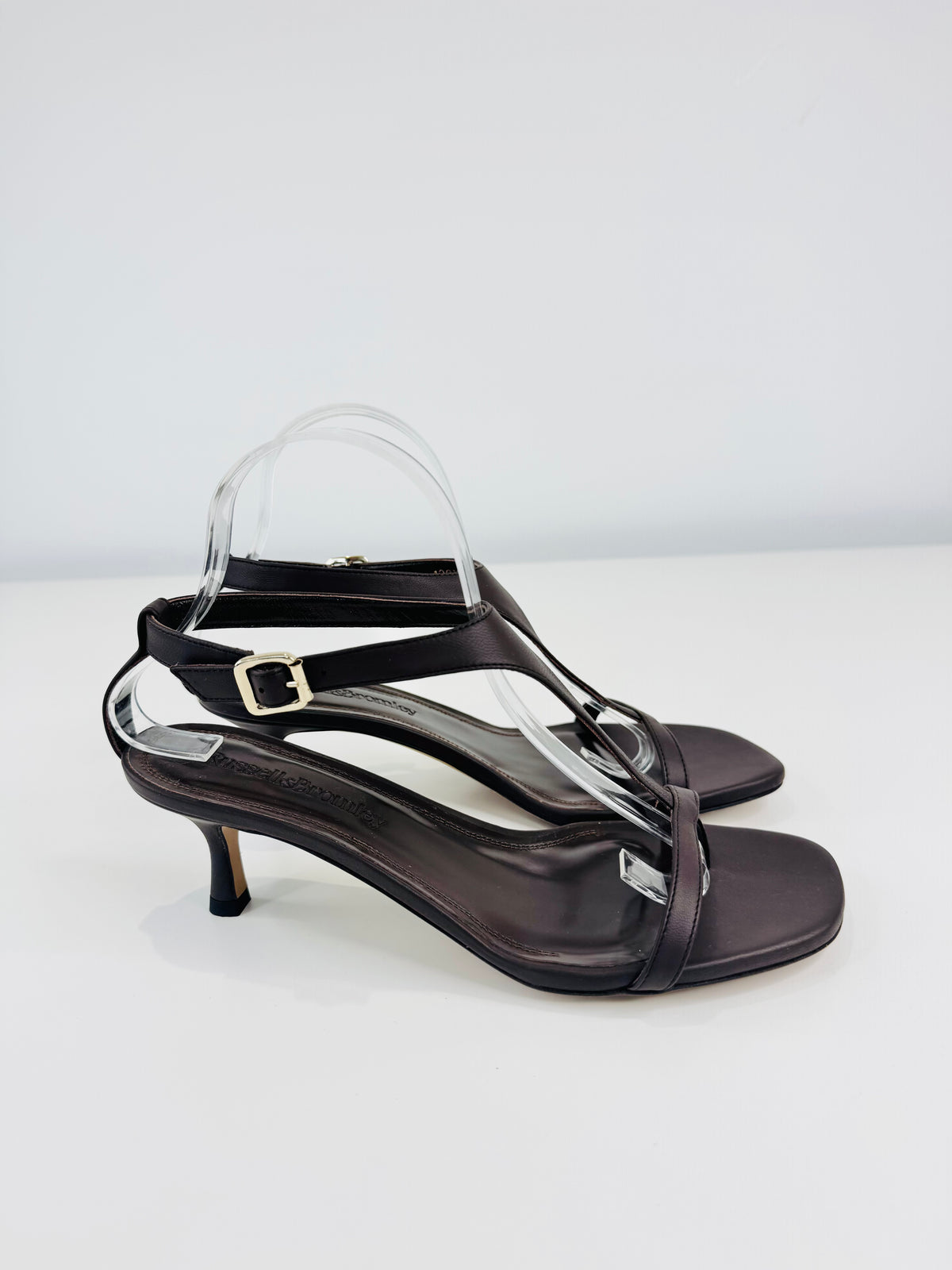 Leather T-Bar Sandals - Size 40