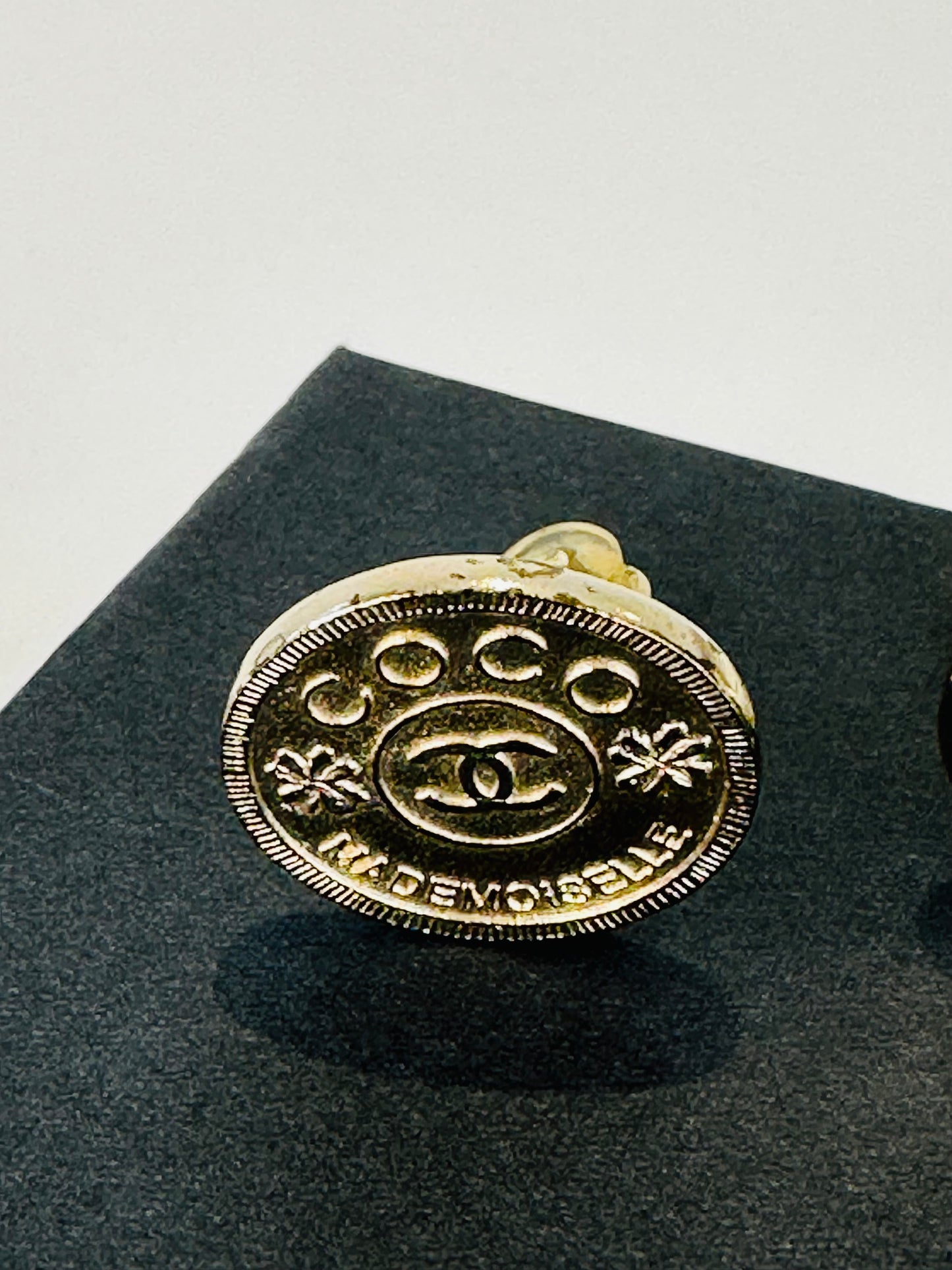 Gold Plated Mademoiselle Coin Clip-on Earrings