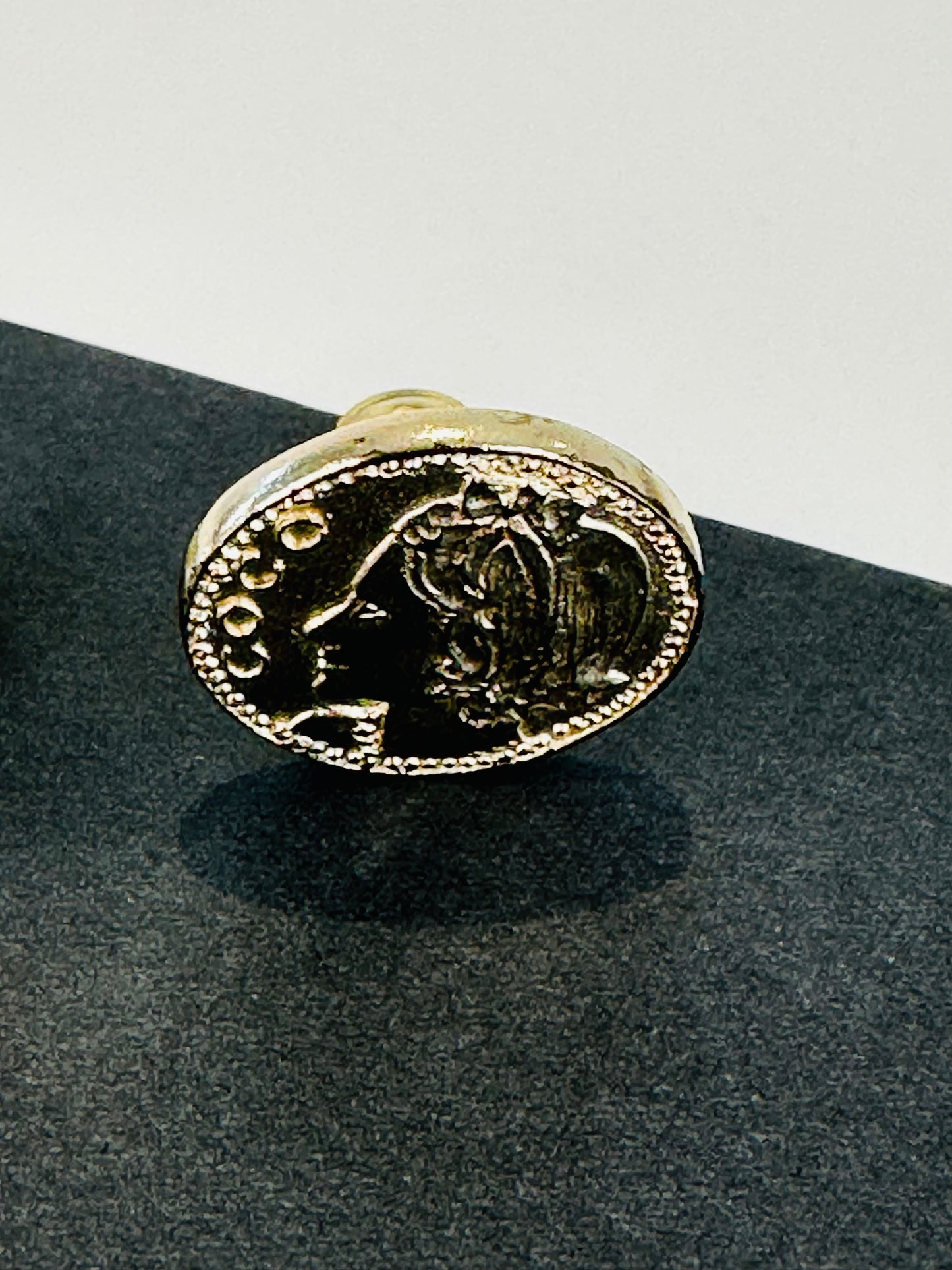 Gold Plated Mademoiselle Coin Clip-on Earrings