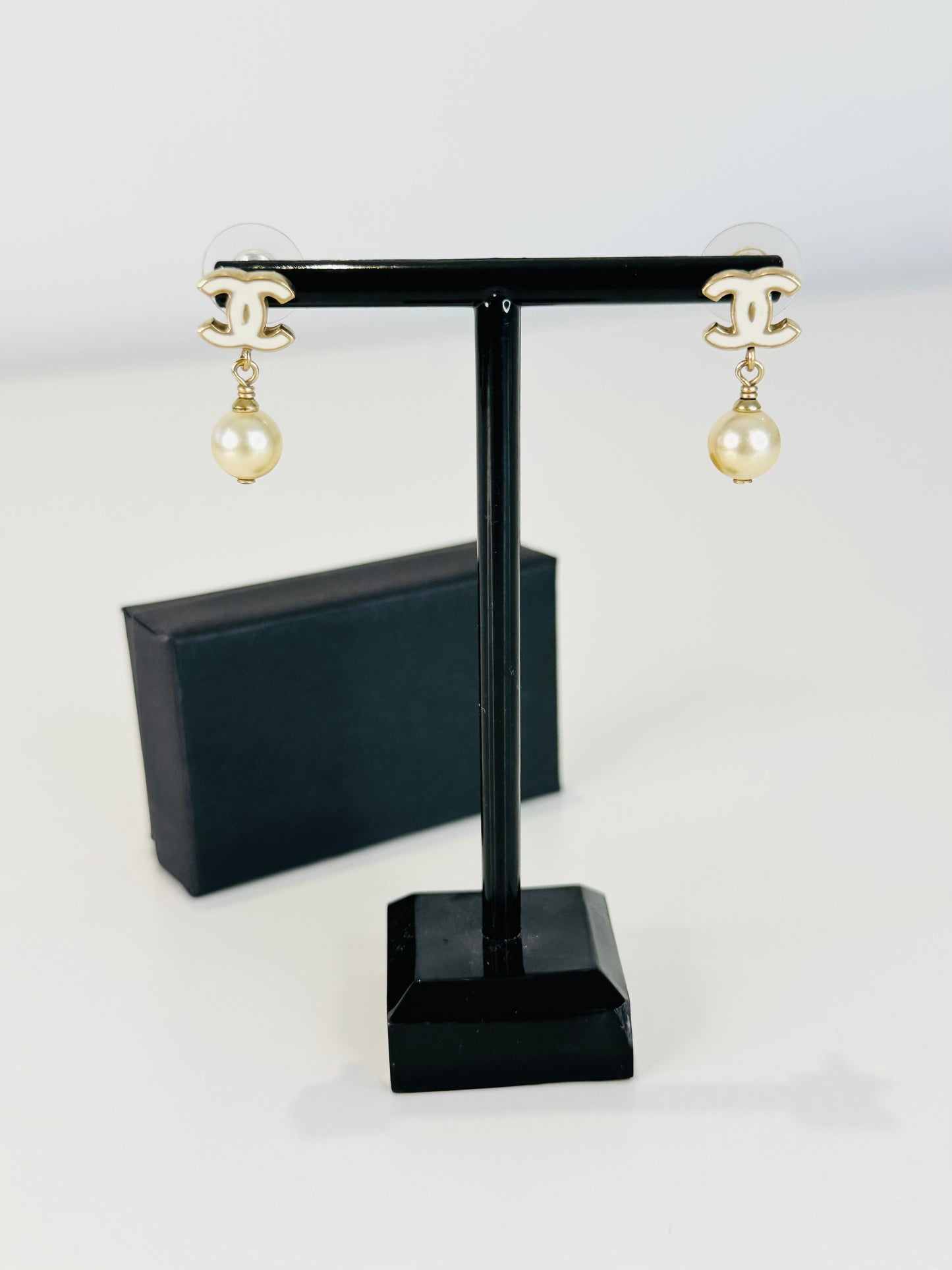 CC Faux Pearl Drop Earrings