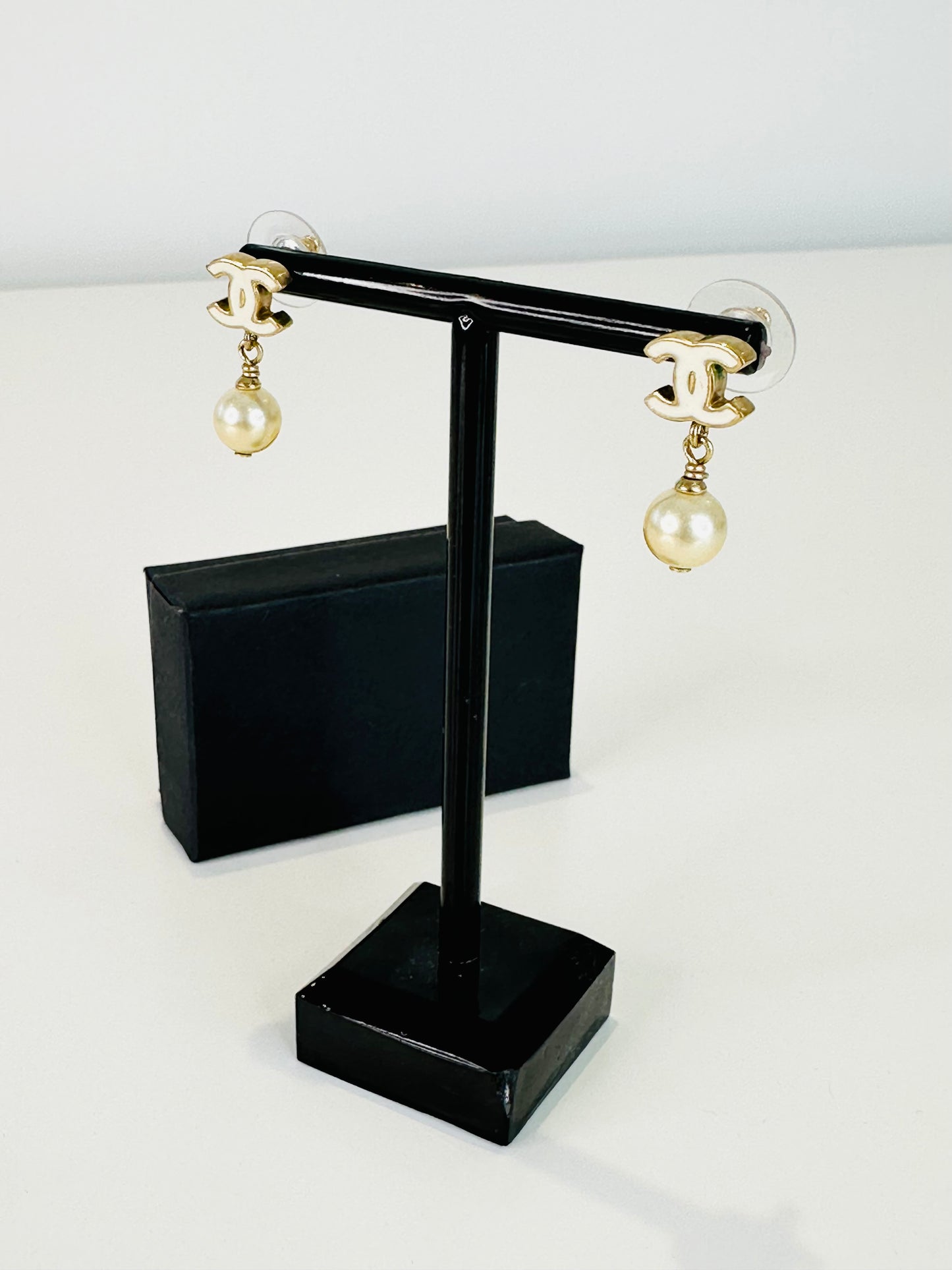 CC Faux Pearl Drop Earrings