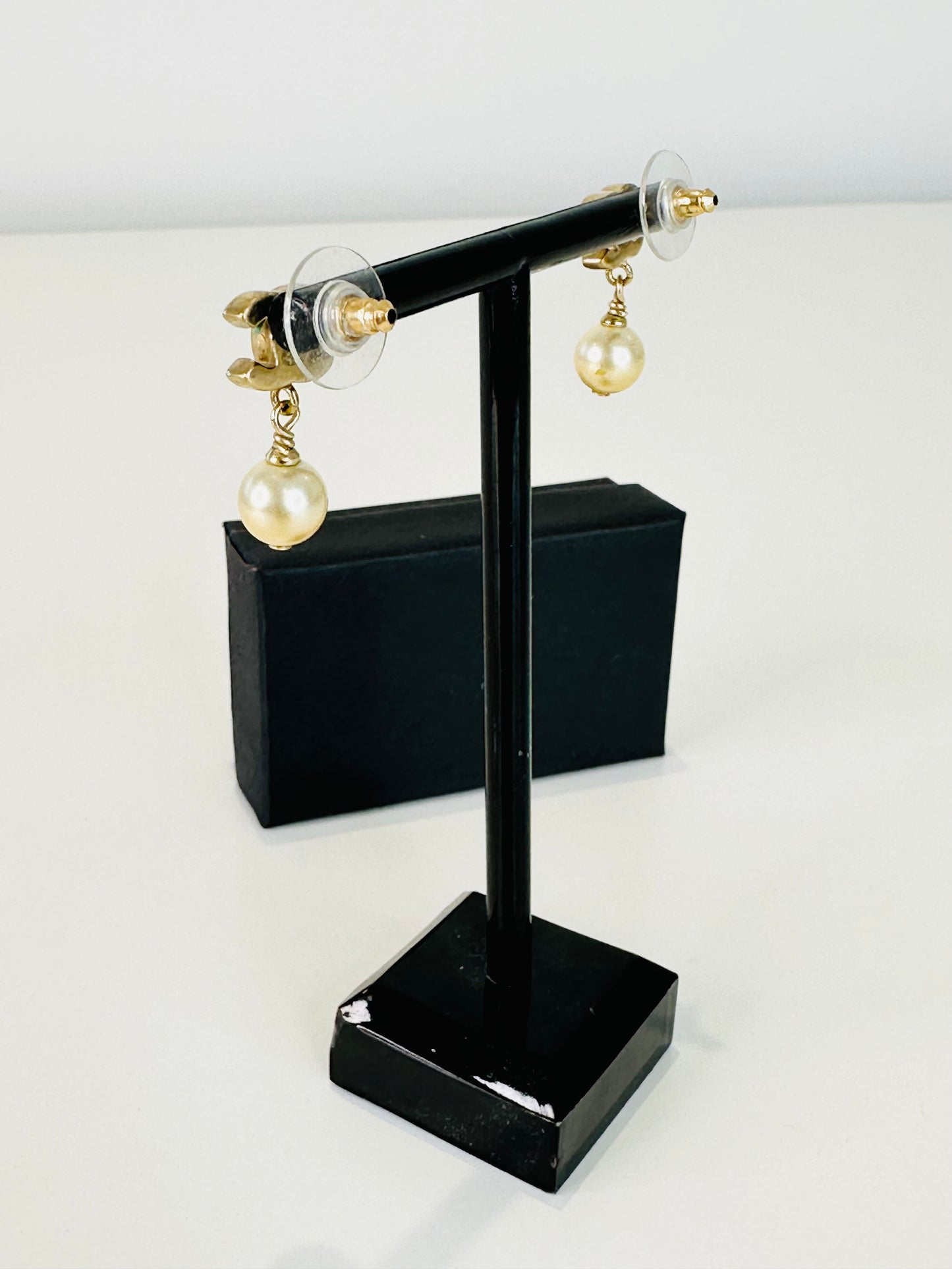 CC Faux Pearl Drop Earrings
