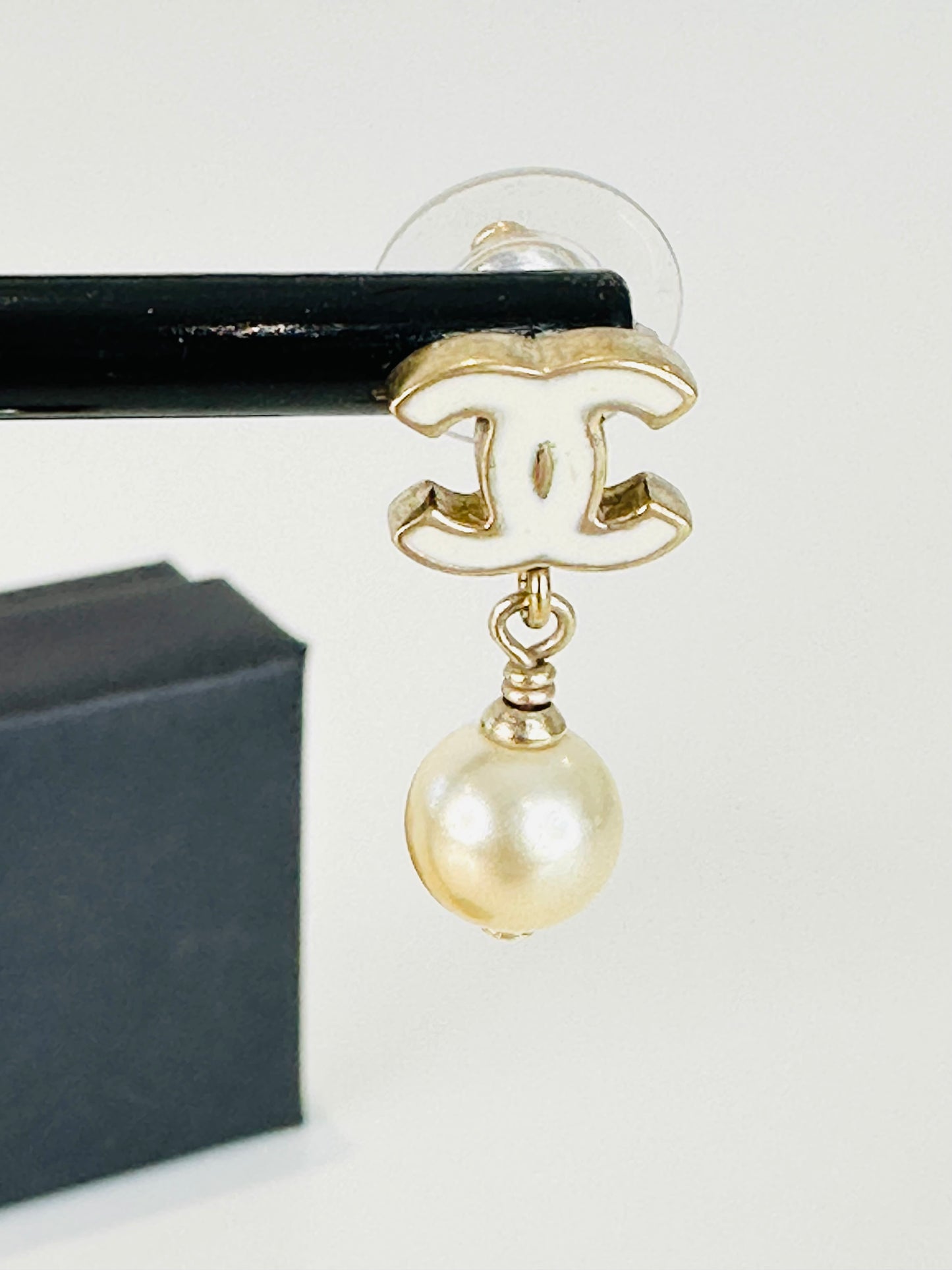 CC Faux Pearl Drop Earrings