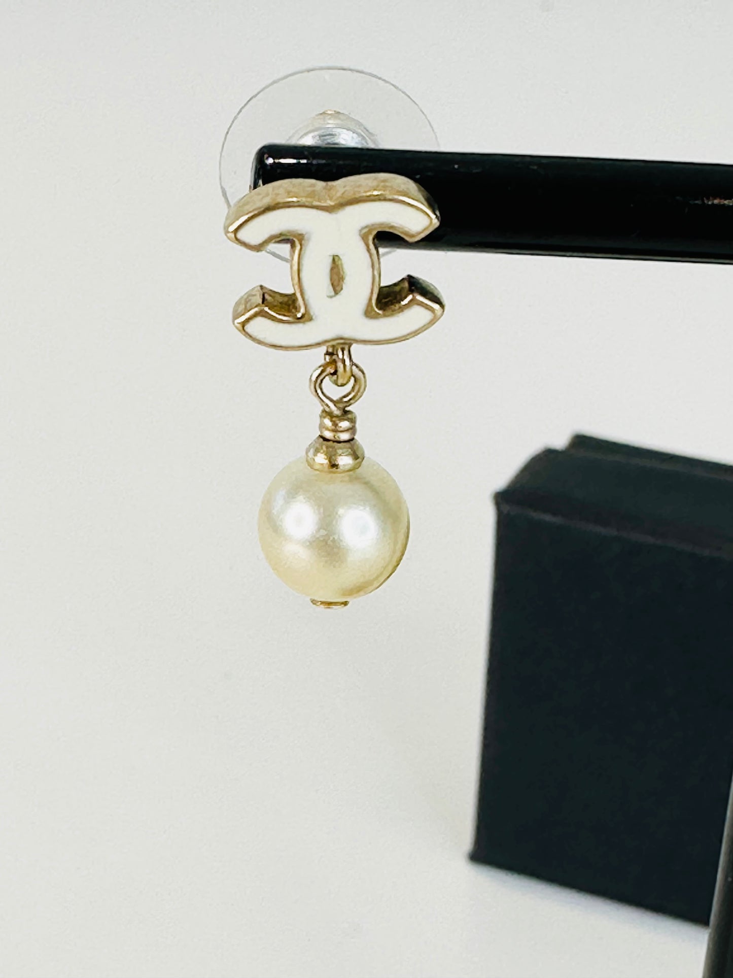 CC Faux Pearl Drop Earrings